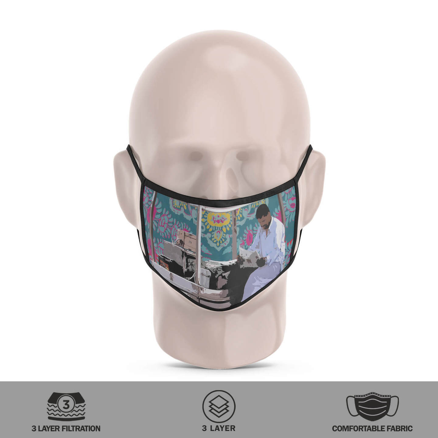 Kulfi Seller 3 Layer Reusable Face Mask