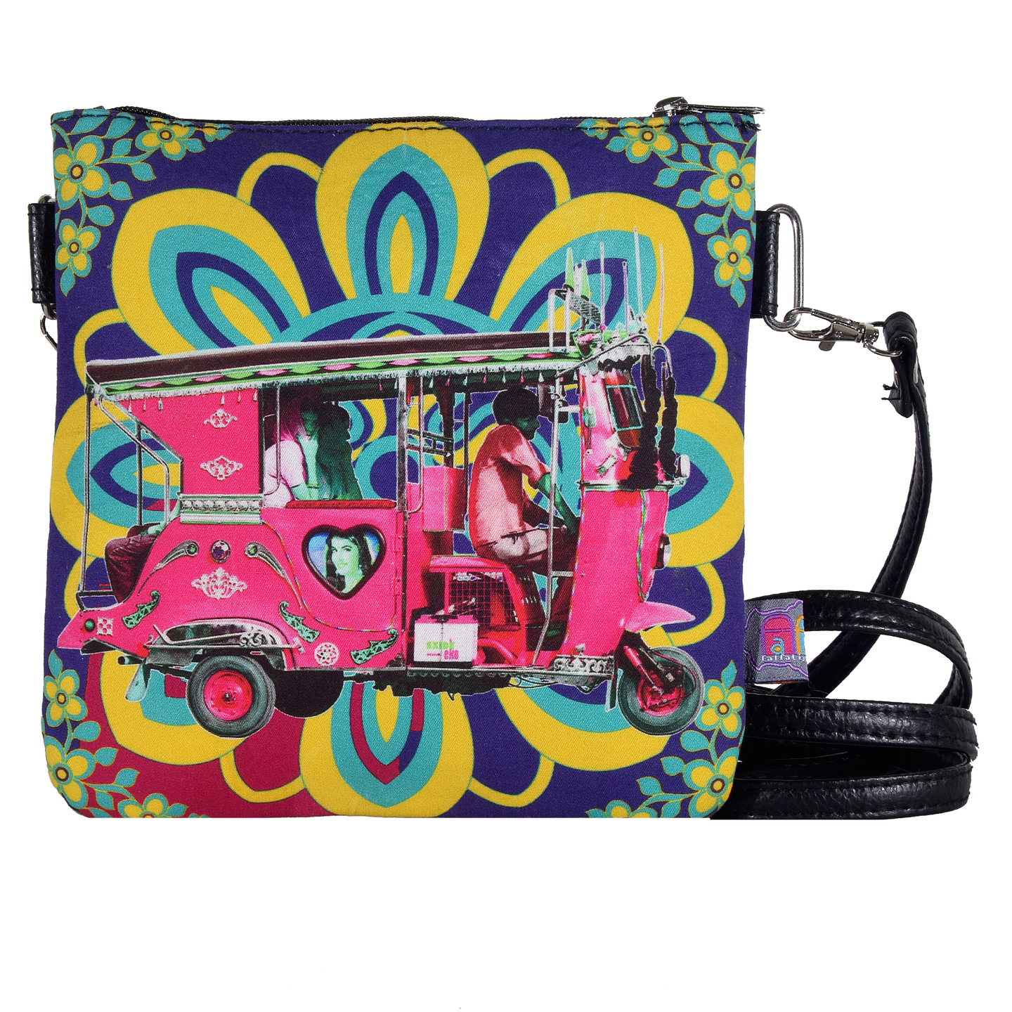 Gulabi Auto Rickshaw Canvas PU Small Sling Bag