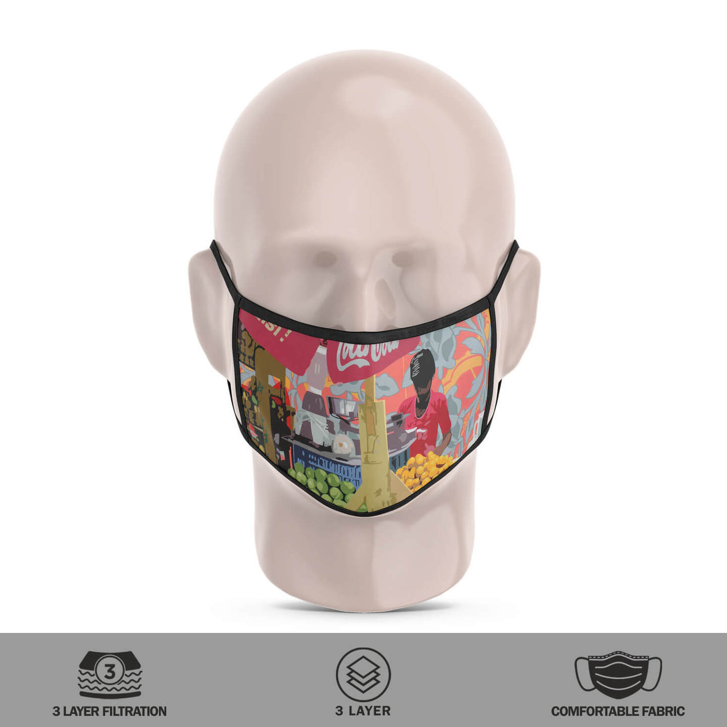 Fruit Juice Seller 3 Layer Reusable Face Mask