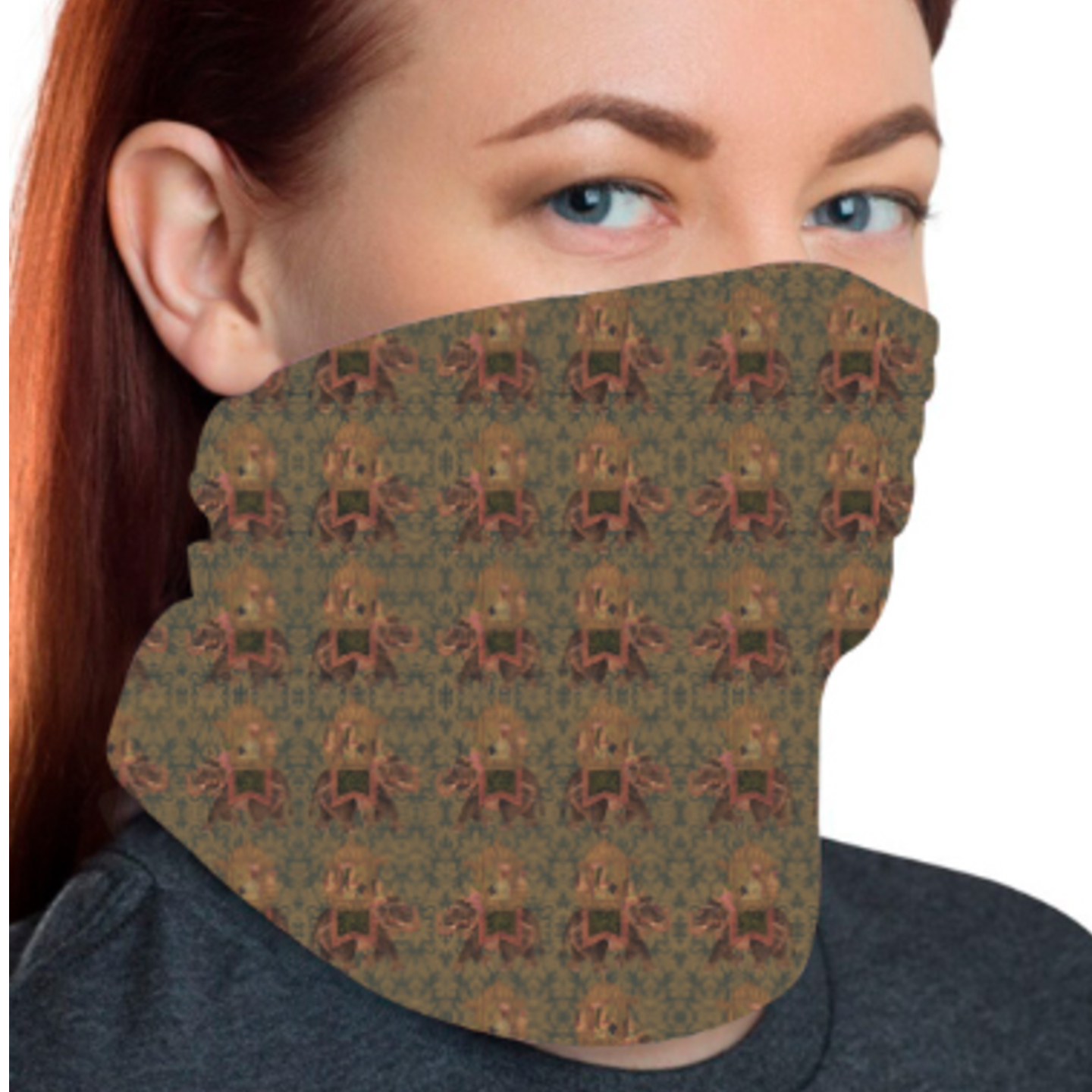 Brown Multicoloured Unisex Bandana Mask