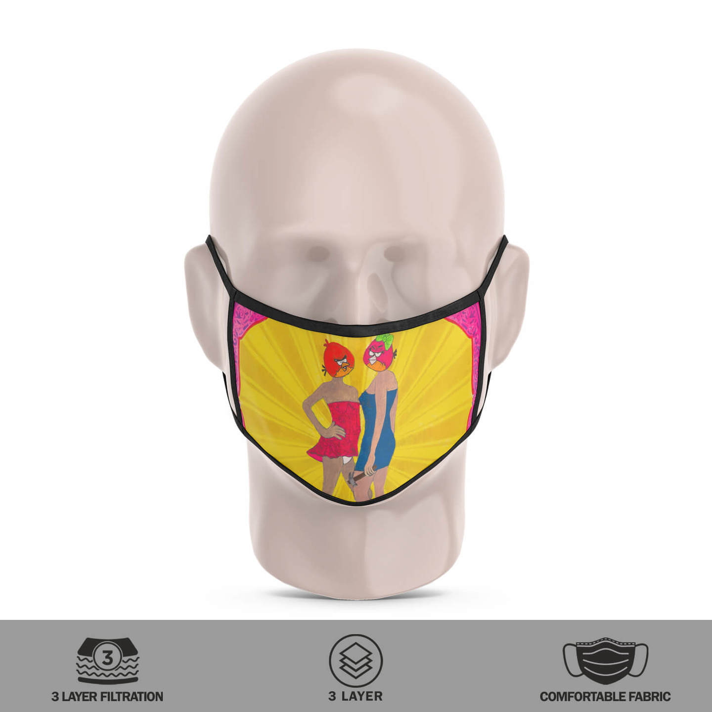 Angry Birds-1 Reusable Face Mask - Tushar Waghela