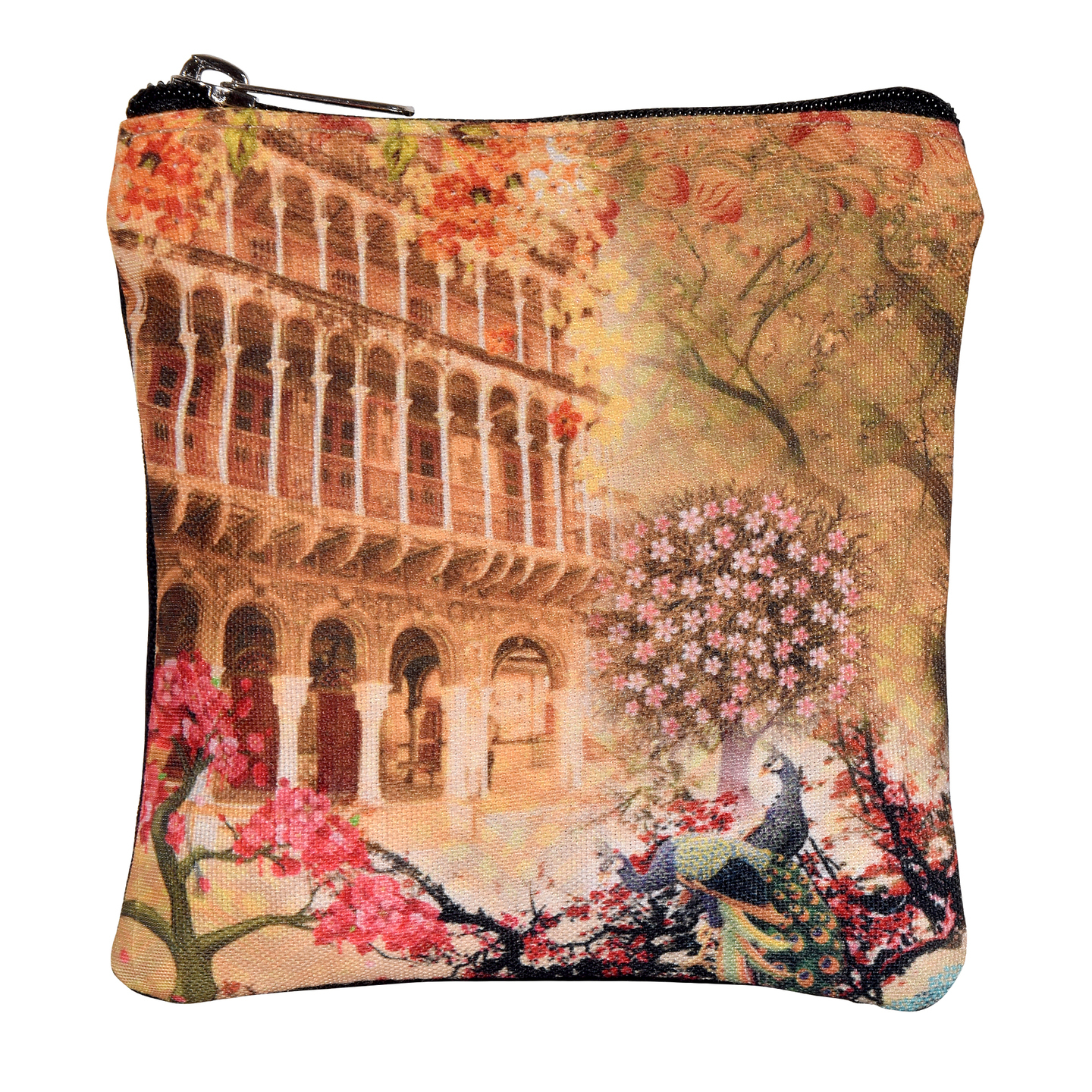 Haveli and Floral Poly Canvas Coin Pouch