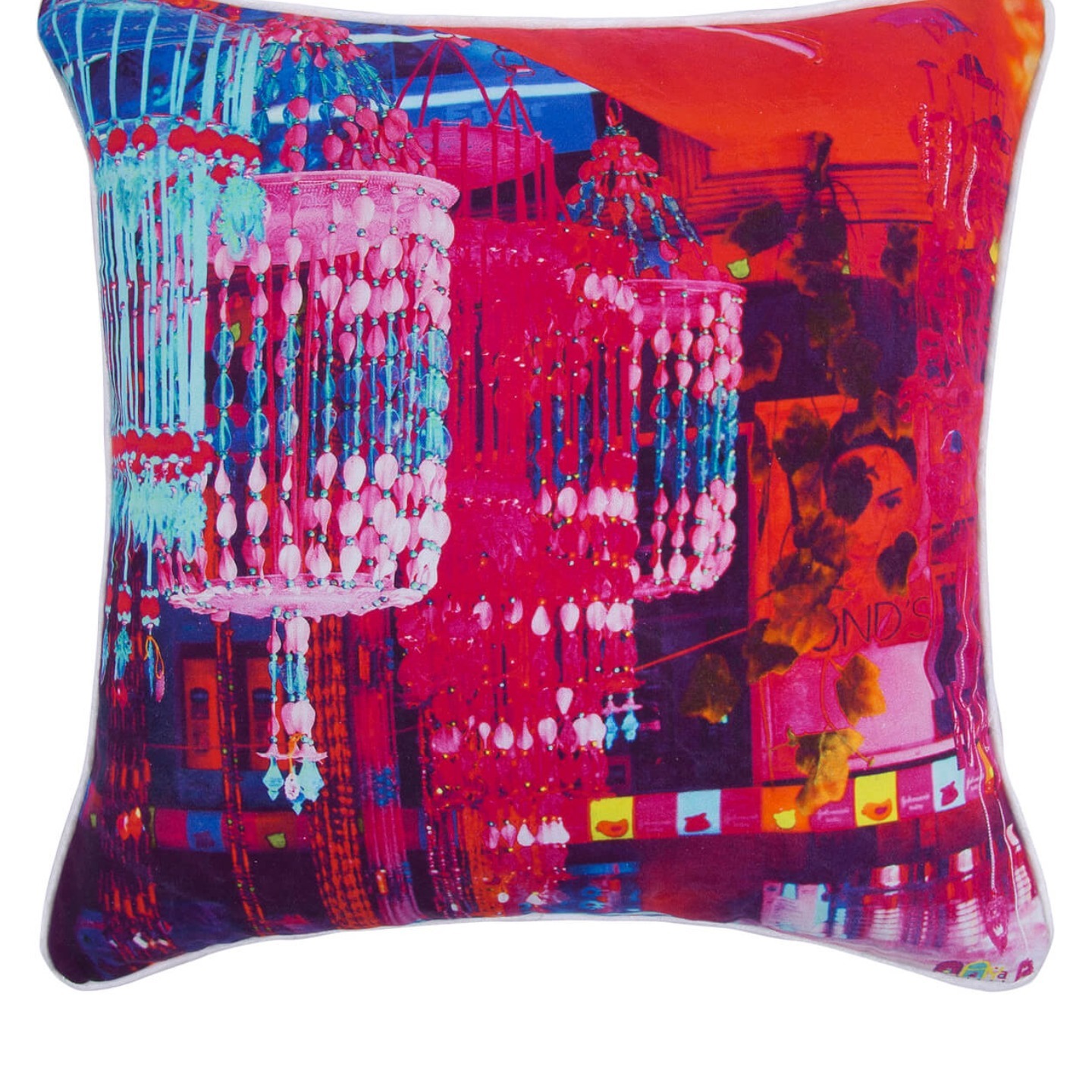 Chandeliers Glaze Cotton Cushion Cover 16x16 Inches