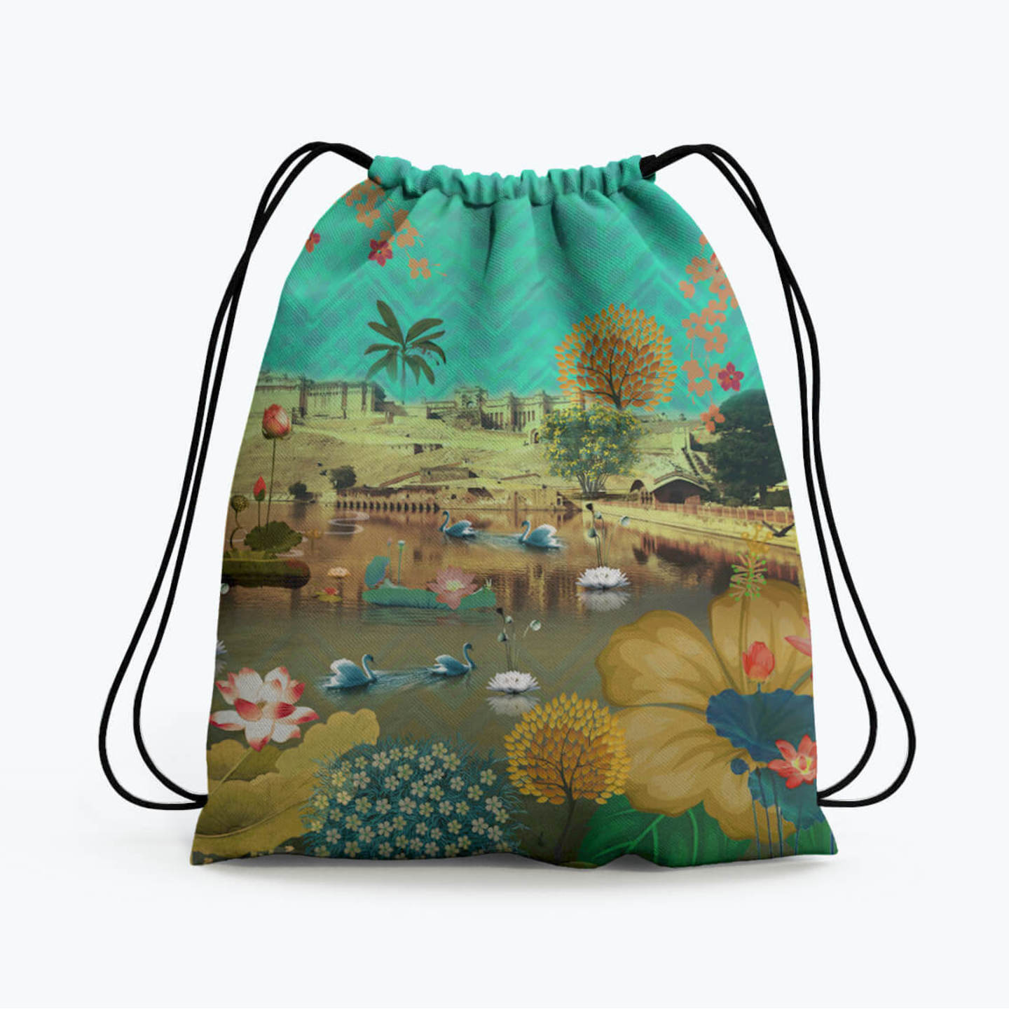 Beautiful Lakeside Drawstring Bag 