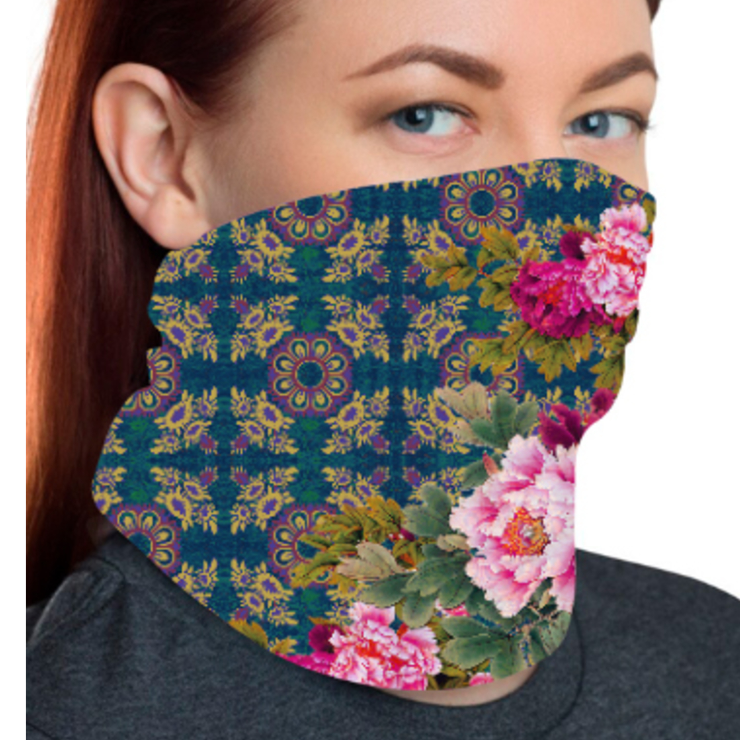 Geometric Design Flowery Unisex Bandana Mask