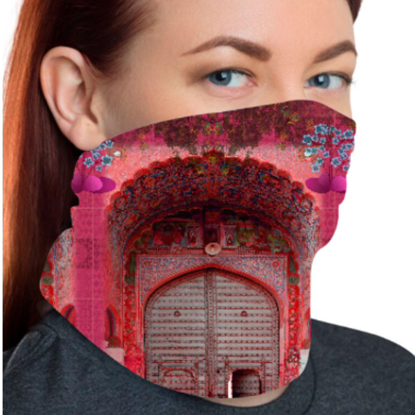 Pink Royal Door Design Unisex Bandana Mask