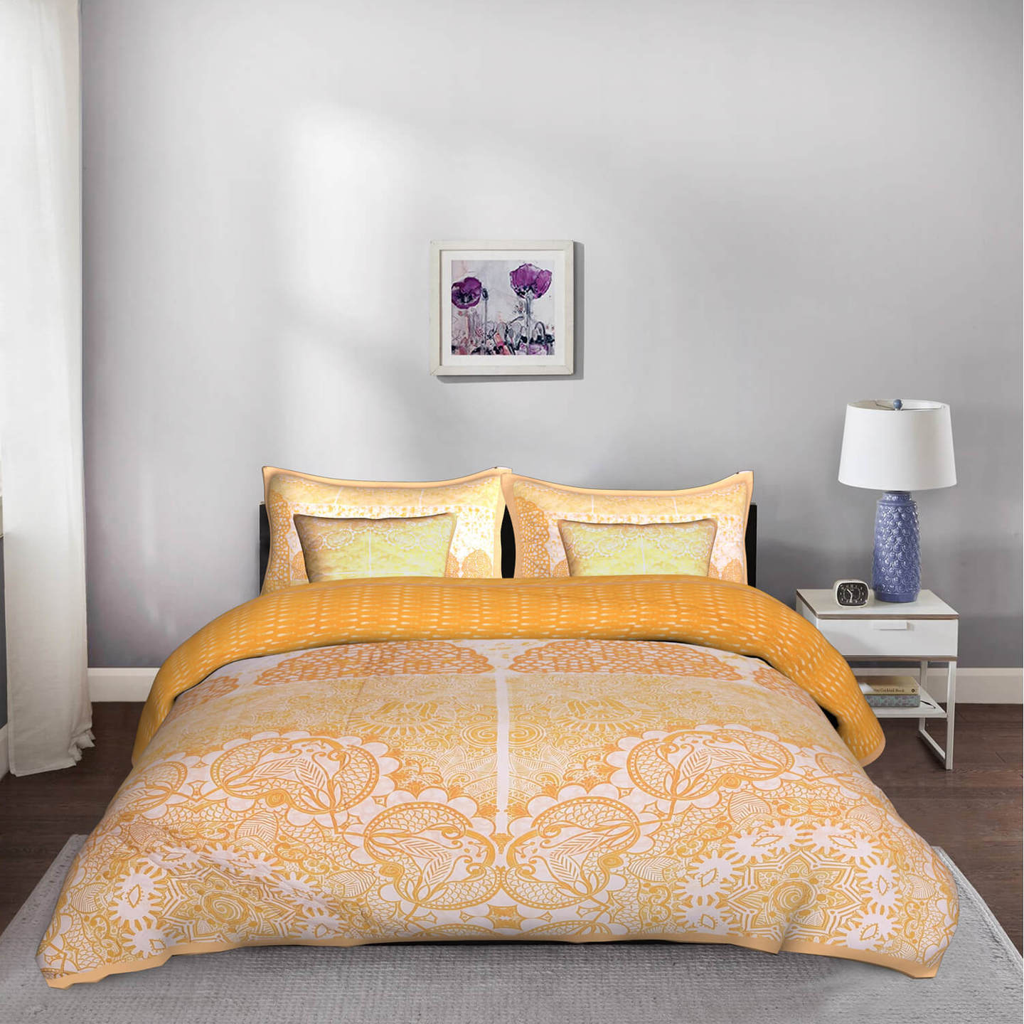 Jaali King Size Cotton Quilted Designer Bedspread