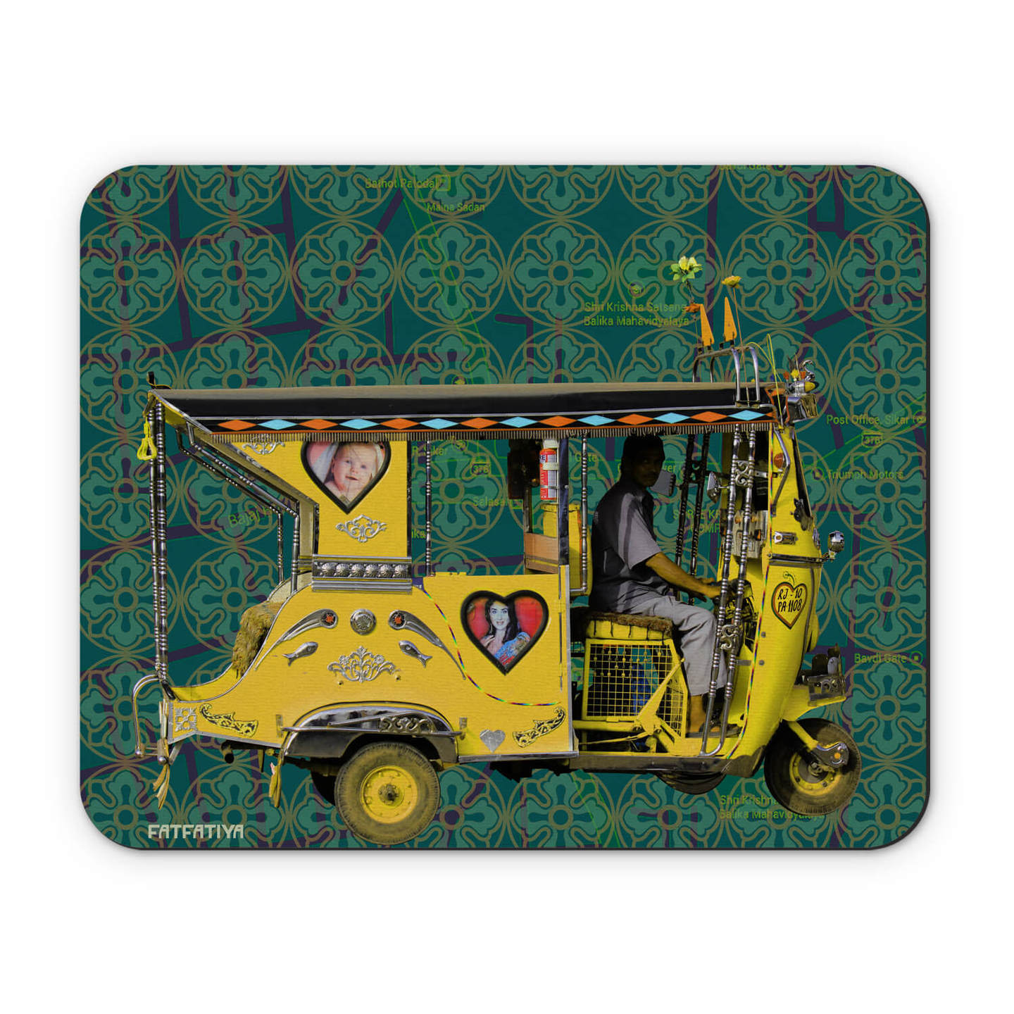 Yellow Auto Rickshaw Mouse Pad