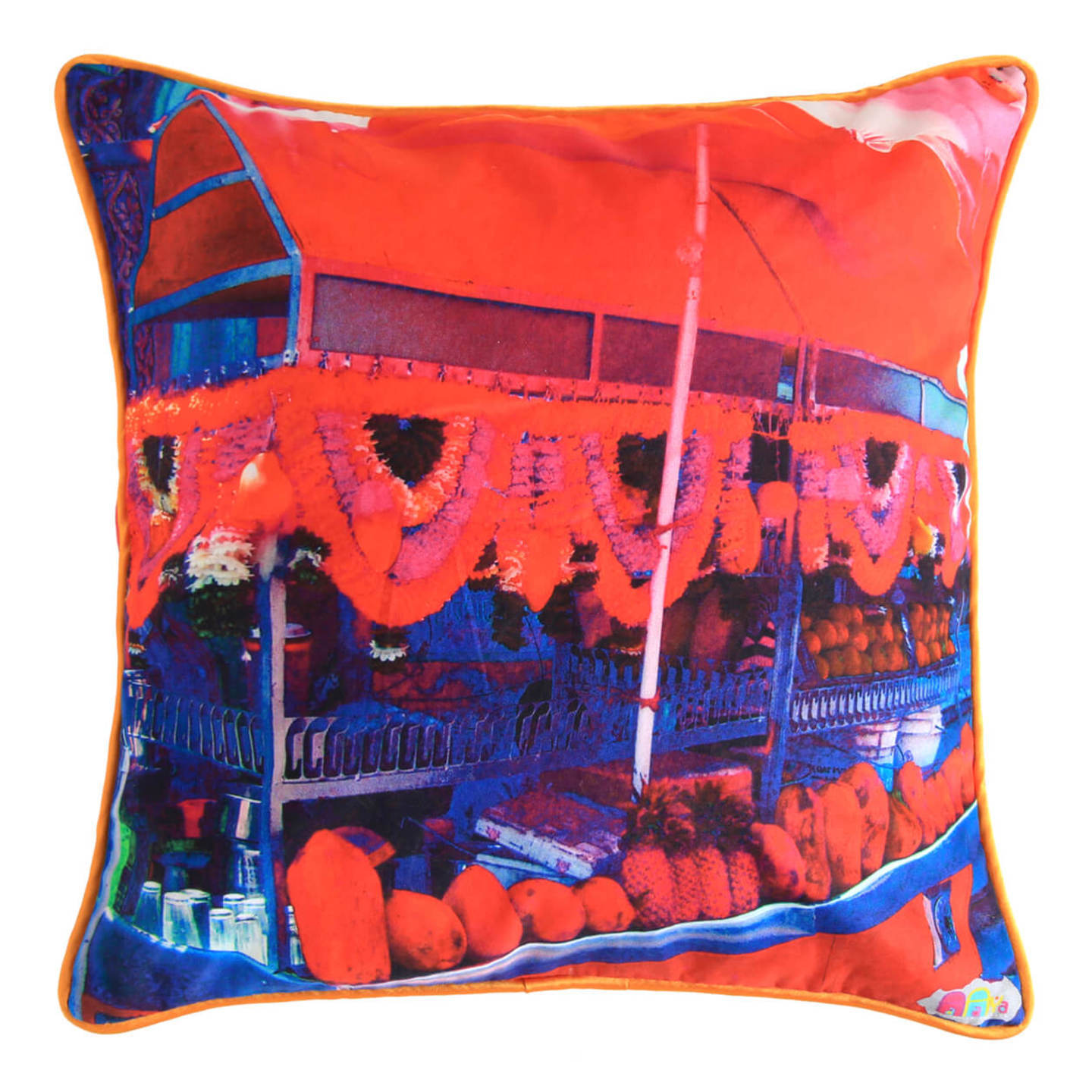 Juice Stall Glaze Cotton Cushion Cover 16x16 Inches