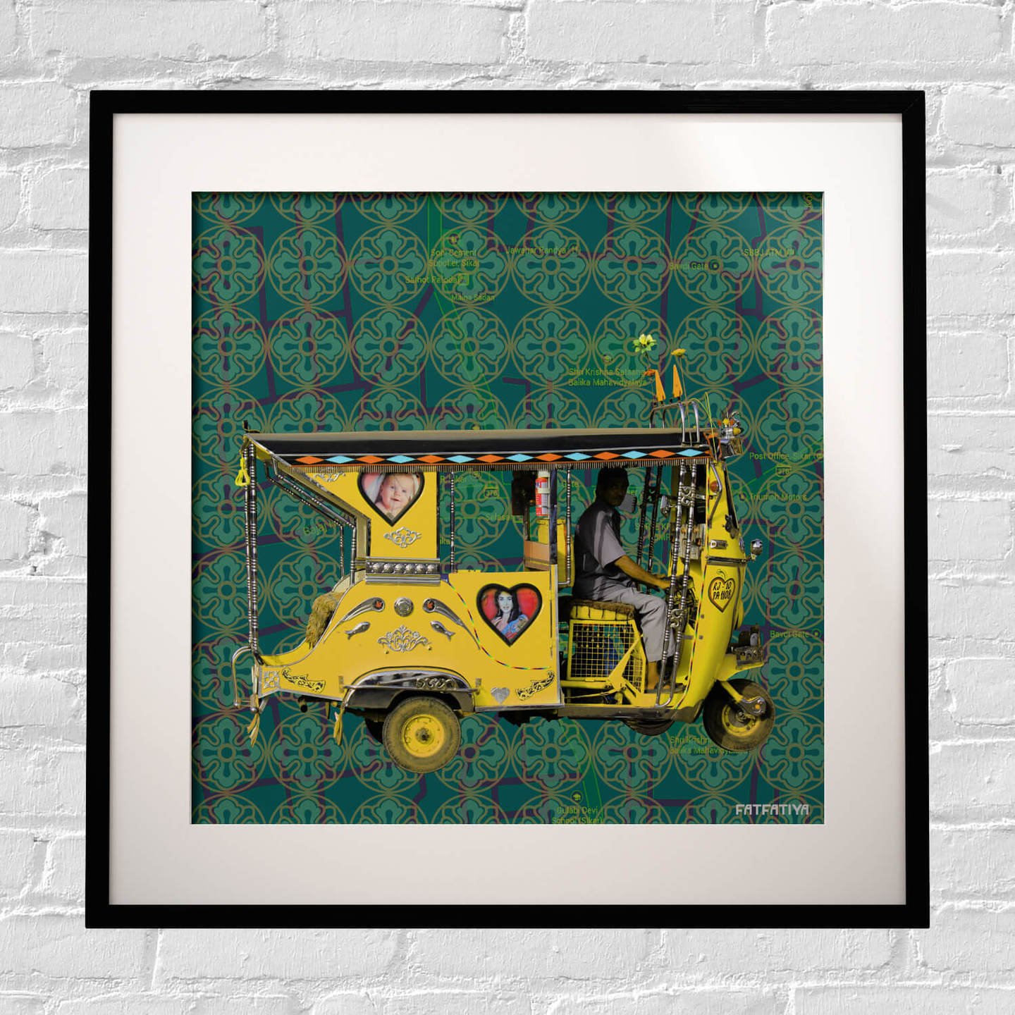 Yellow Auto Rickshaw Framed Art Print