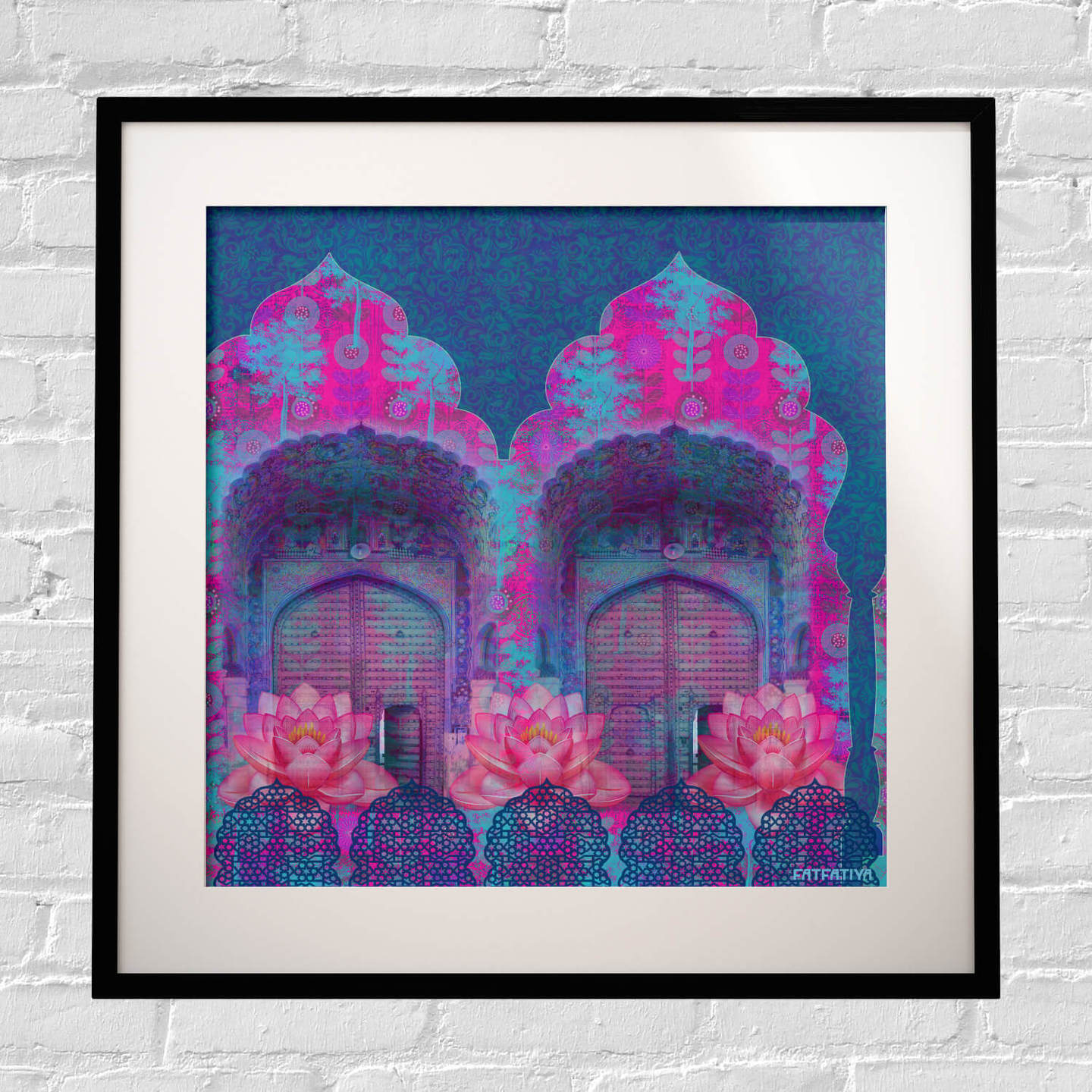 Cool Blue Rajasthani Framed Art Print