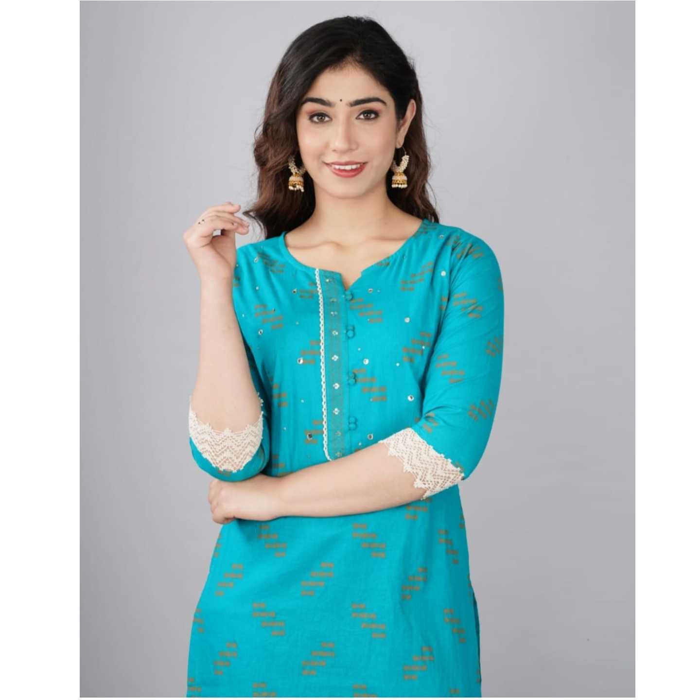 Blue pure cotton kurta set