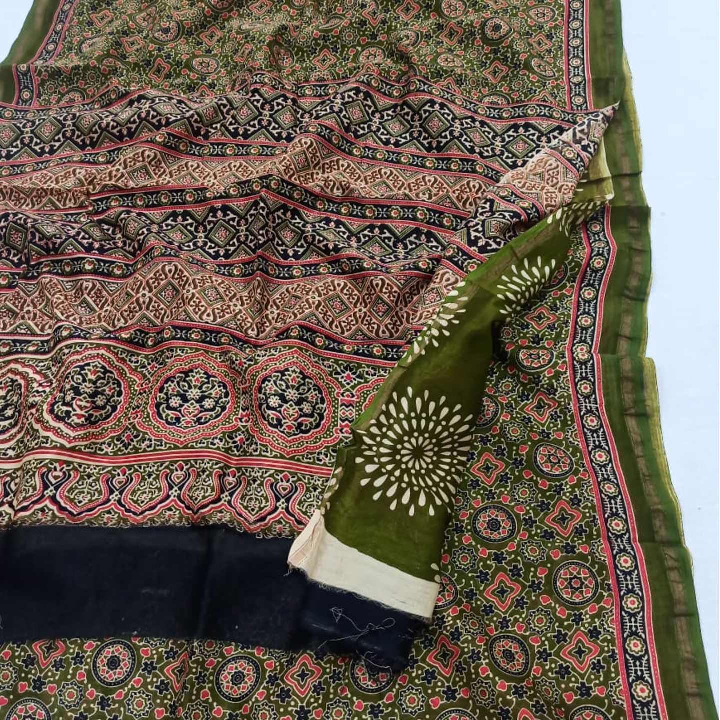 CHANDERI AJRAKH PRINT SAREE