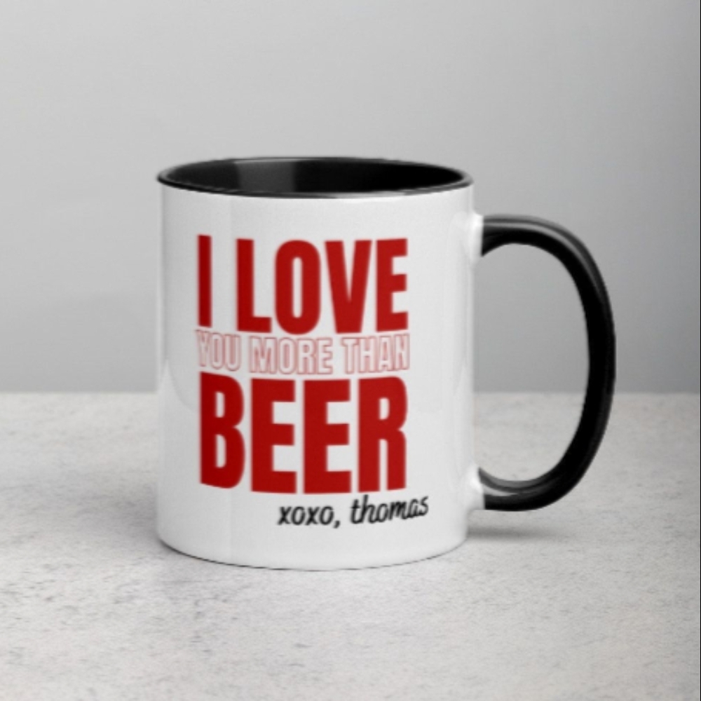 Aarwee's I love You More Than Beer Mug