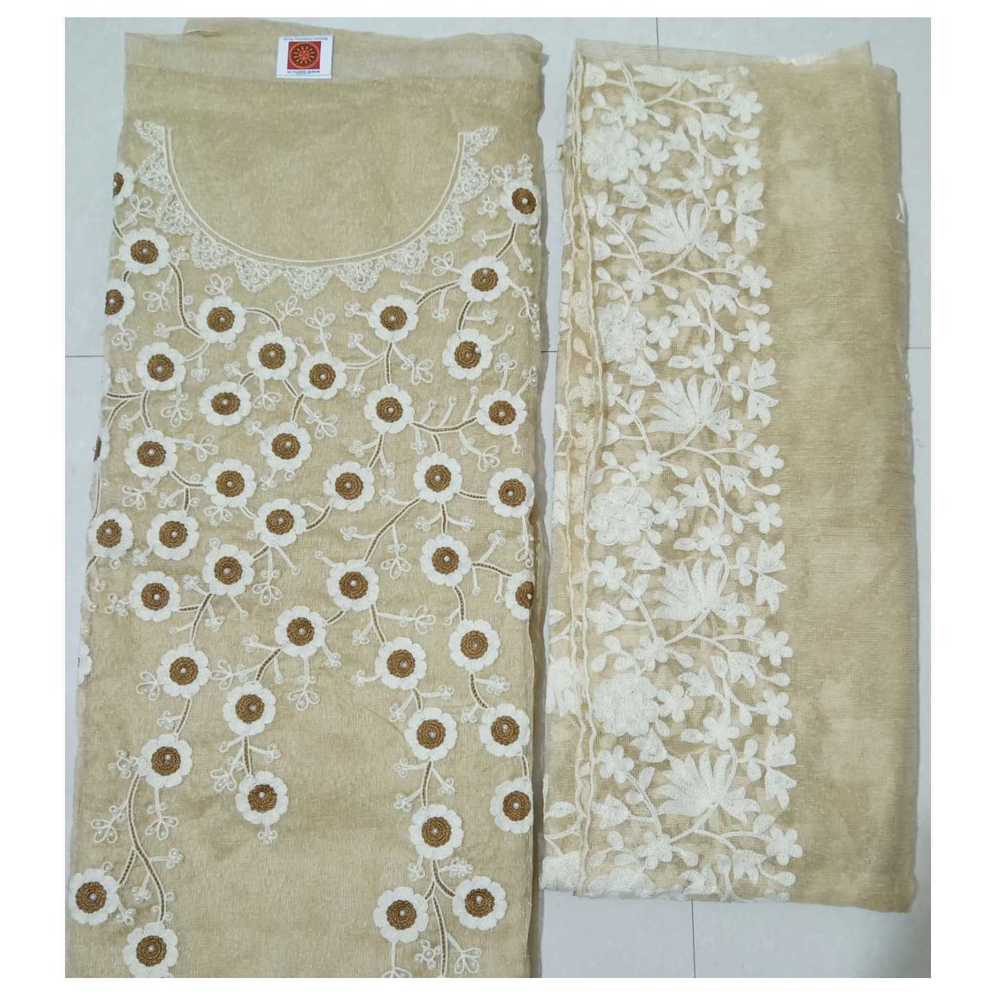 Kota Suit Double Thread work - Gold
