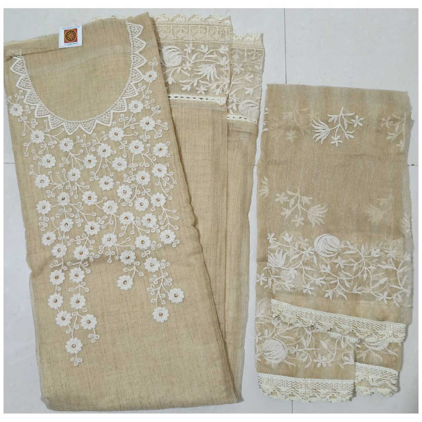 Kota Suit with White Moti and Thread Work