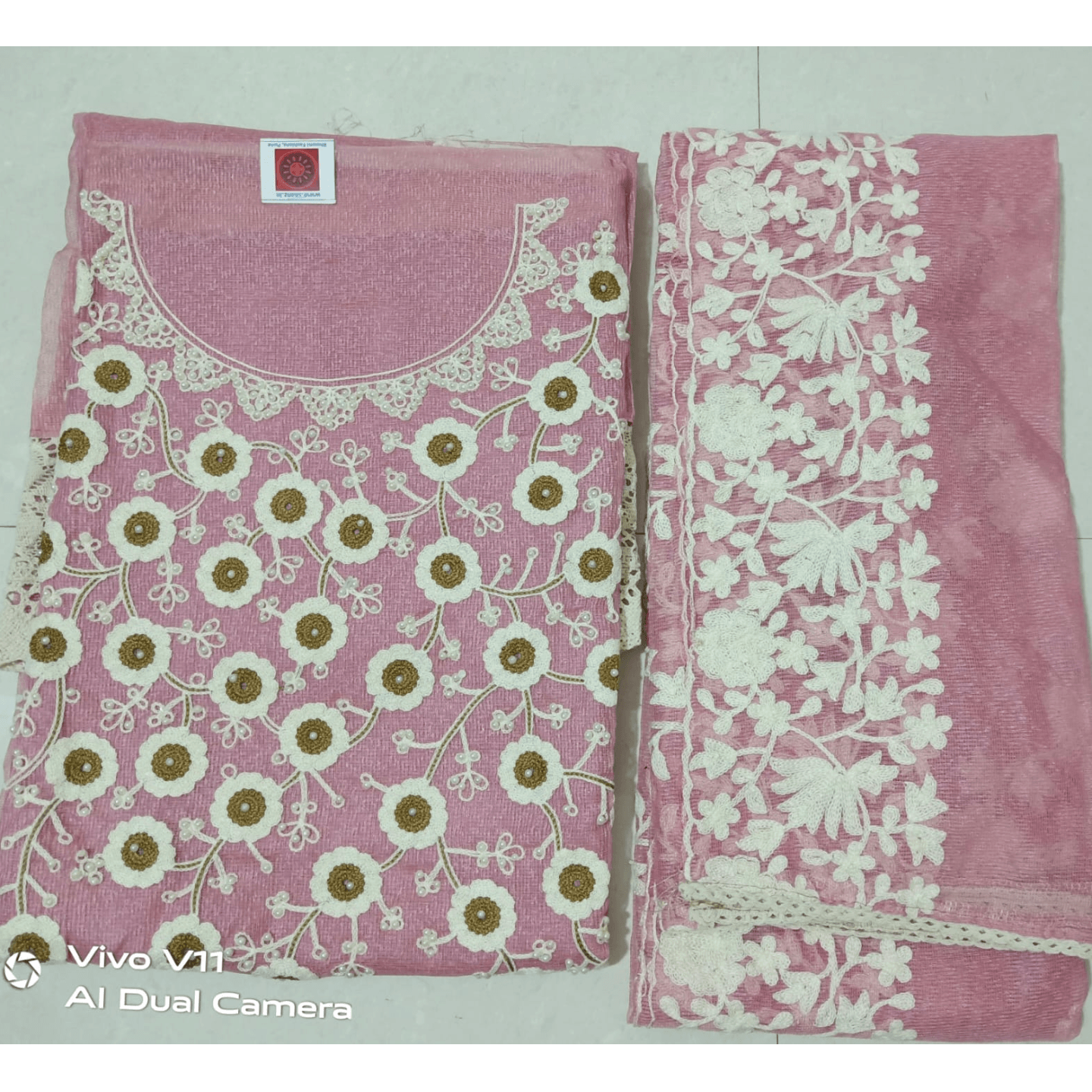 Kota Suit Double Thread work - Onion
