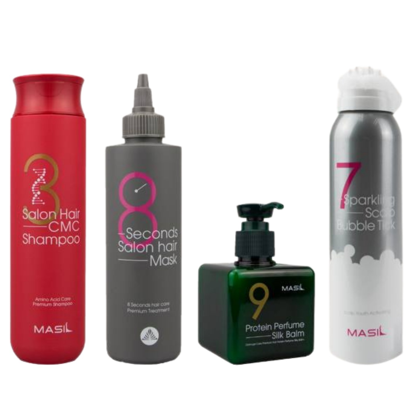 MASIL Bundle 4 Shampoo, Salon Hair Mask, Silk Balm, Bubble Tick