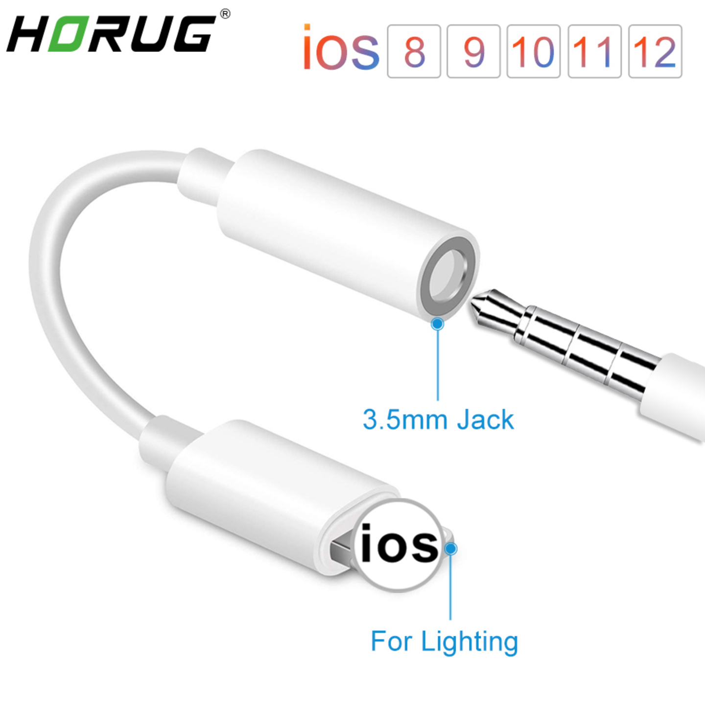 iPhone Headphone Aux adapter for Female Lightning to Male 3.5mm Cable