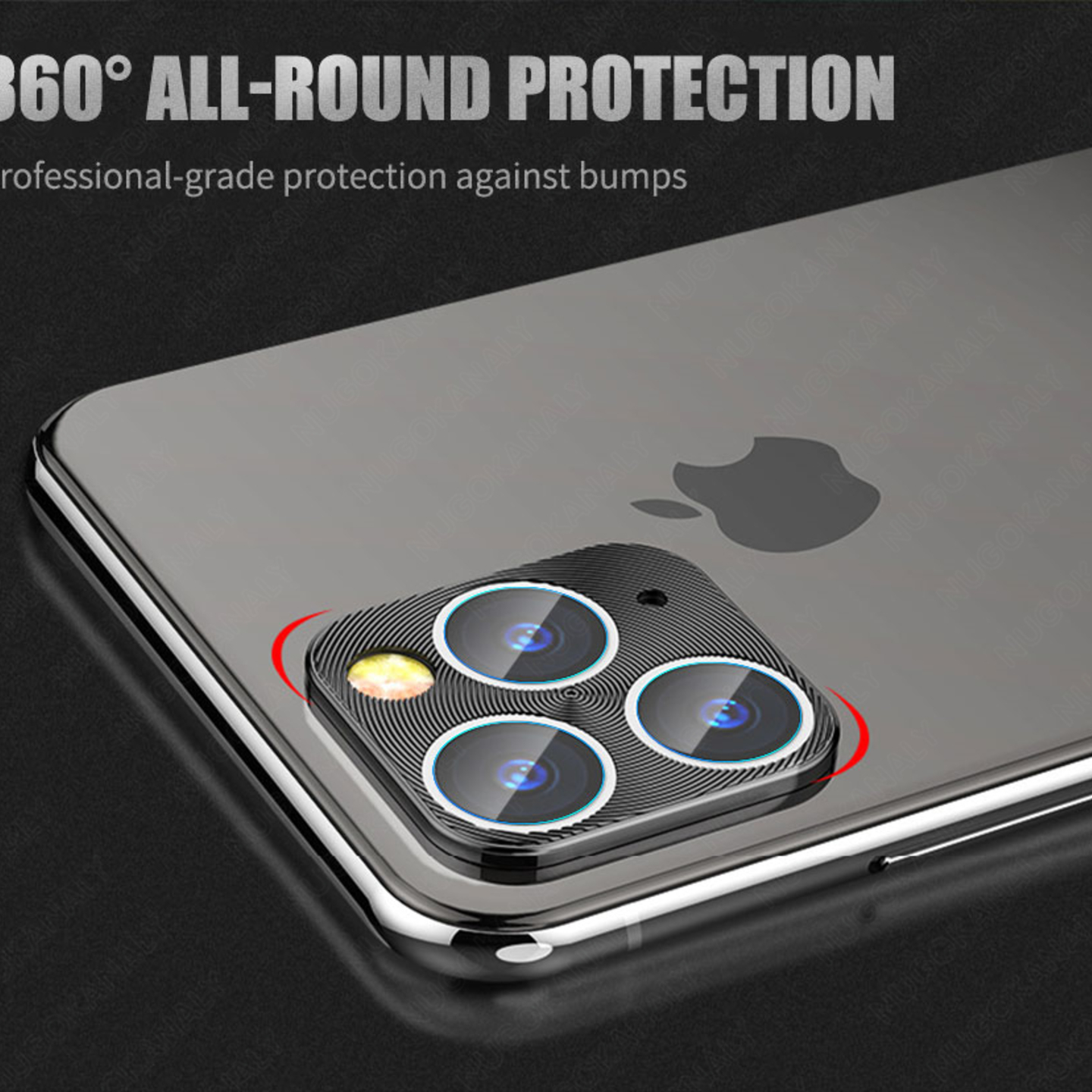 Camera Protector with Metal Ring and Glass for iPhone 11
