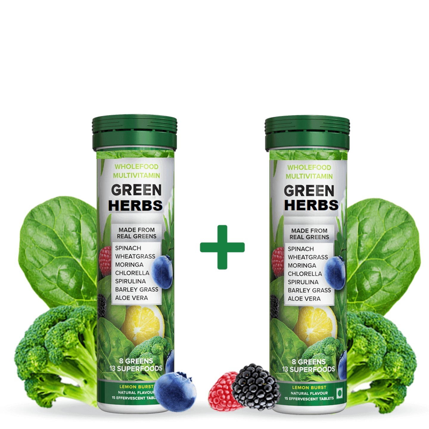 Green Herbs - Effervescent Tablets - 2 x 15 Tablets