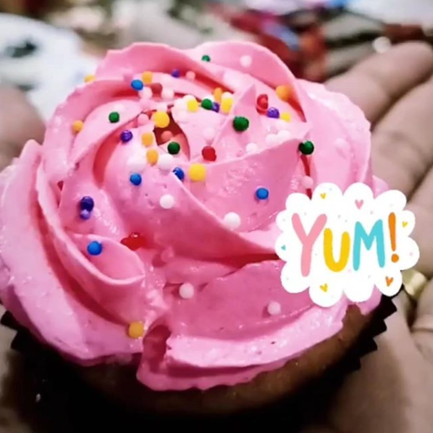 Pink Frosting Cupcake