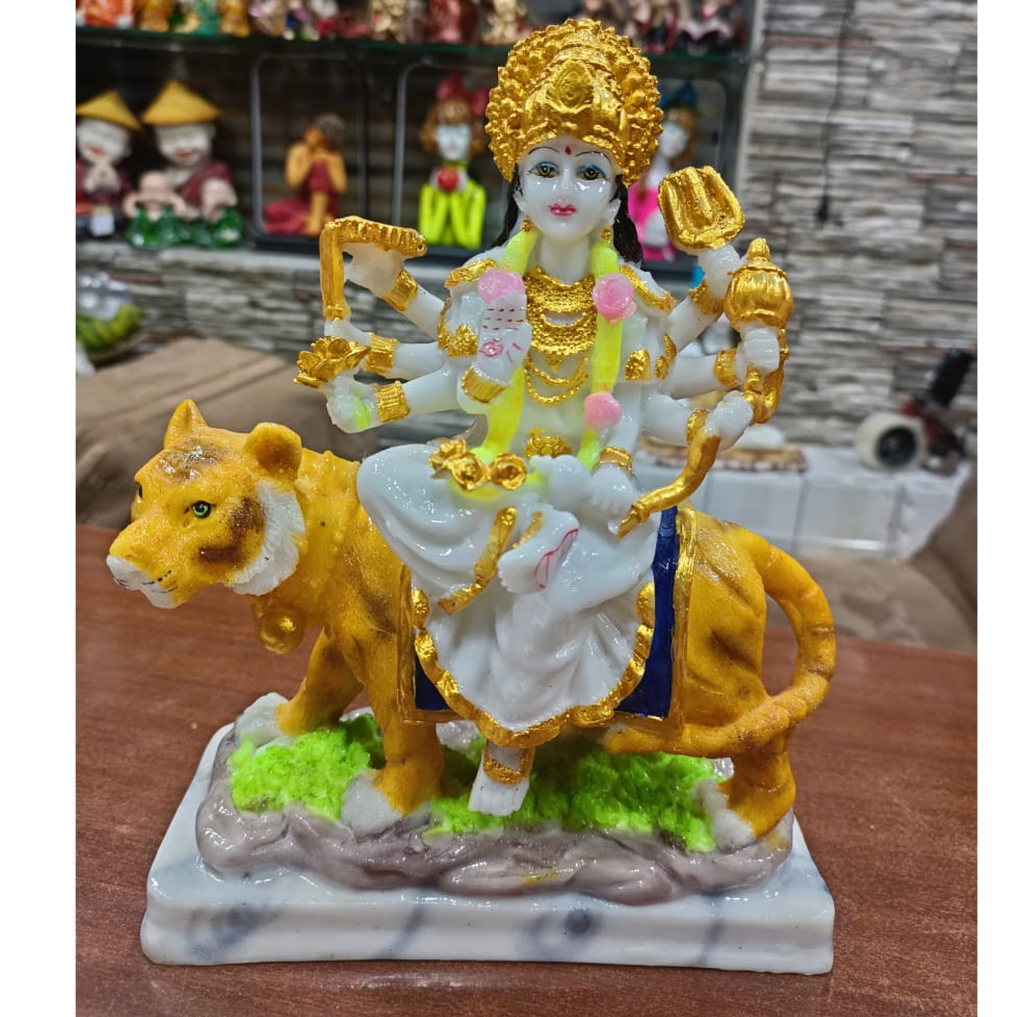 Nimisha Line Décor Goddess Maa Durga Devi Idol Statue Sherawali MATA Rani Spiritual Puja Vastu Statue