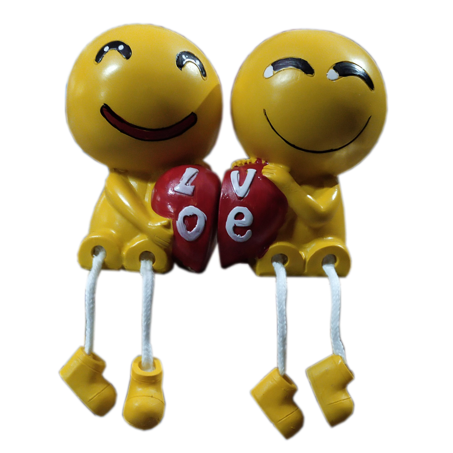 Nimisha Line Decor Beautiful Yellow Cute Romantic Love Smiley Showpiece for Home Déco
