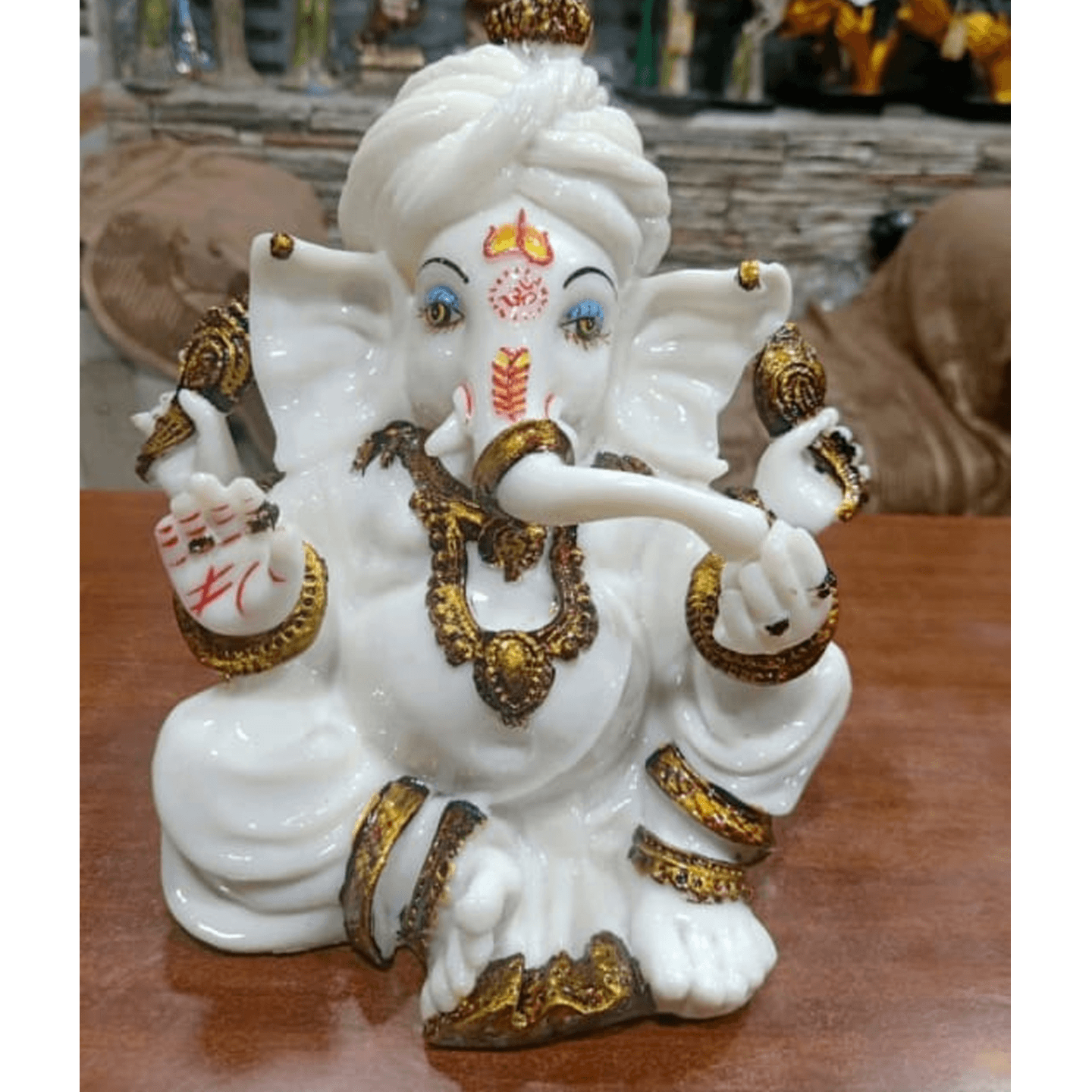 Nimisha Line Décor Lord Pagdi Ganesha God Idols for Home/Puja Ghar/Office Décor