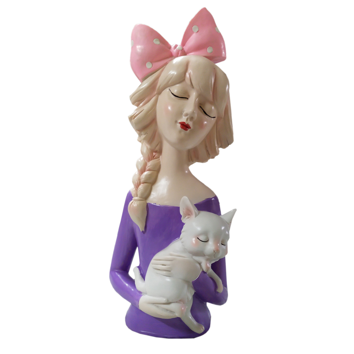 Nimisha Line Décor Beautiful Stylish Statue Figurine Lady with cat for Home Décor