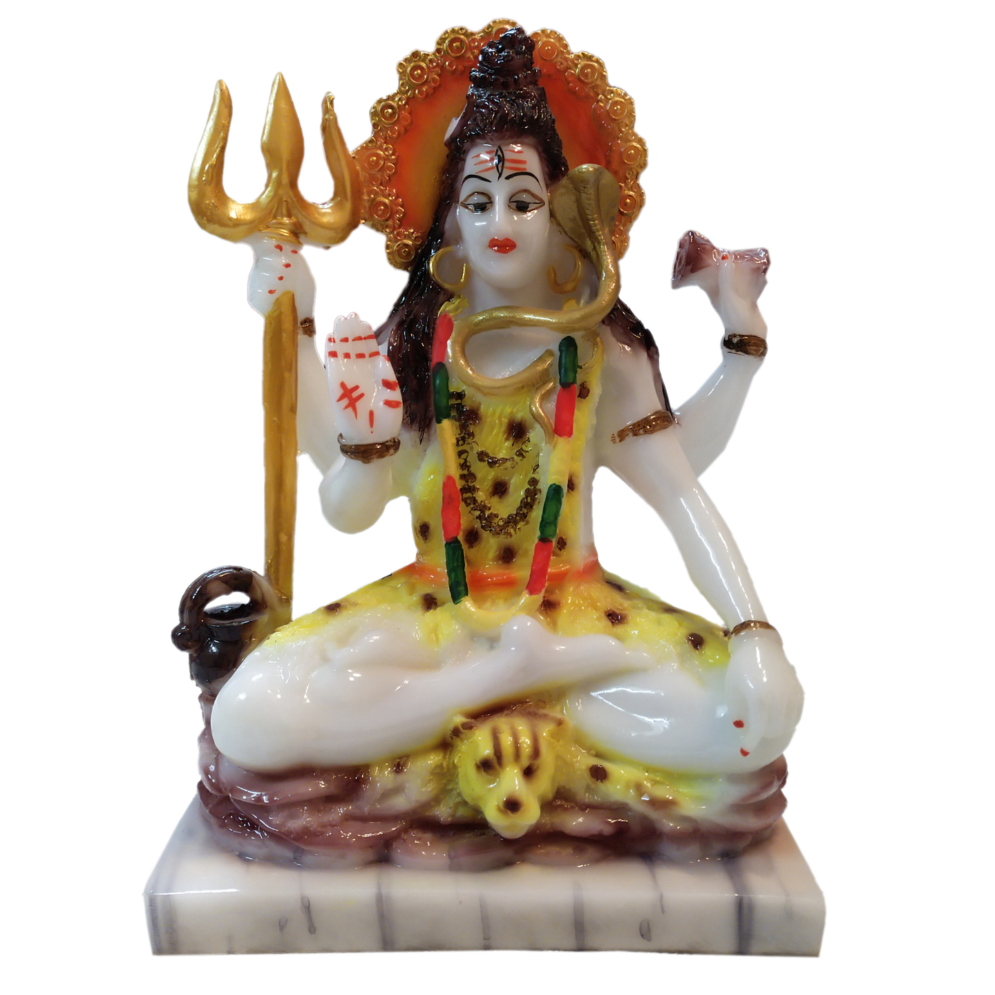 Nimisha Line Décor Idol Shiv Ji Statue  Hand Made Marble Dust Polyresin Shankar Ji Idol Lord Mahadev Murti for Office, Gift Purpose and Home Décor