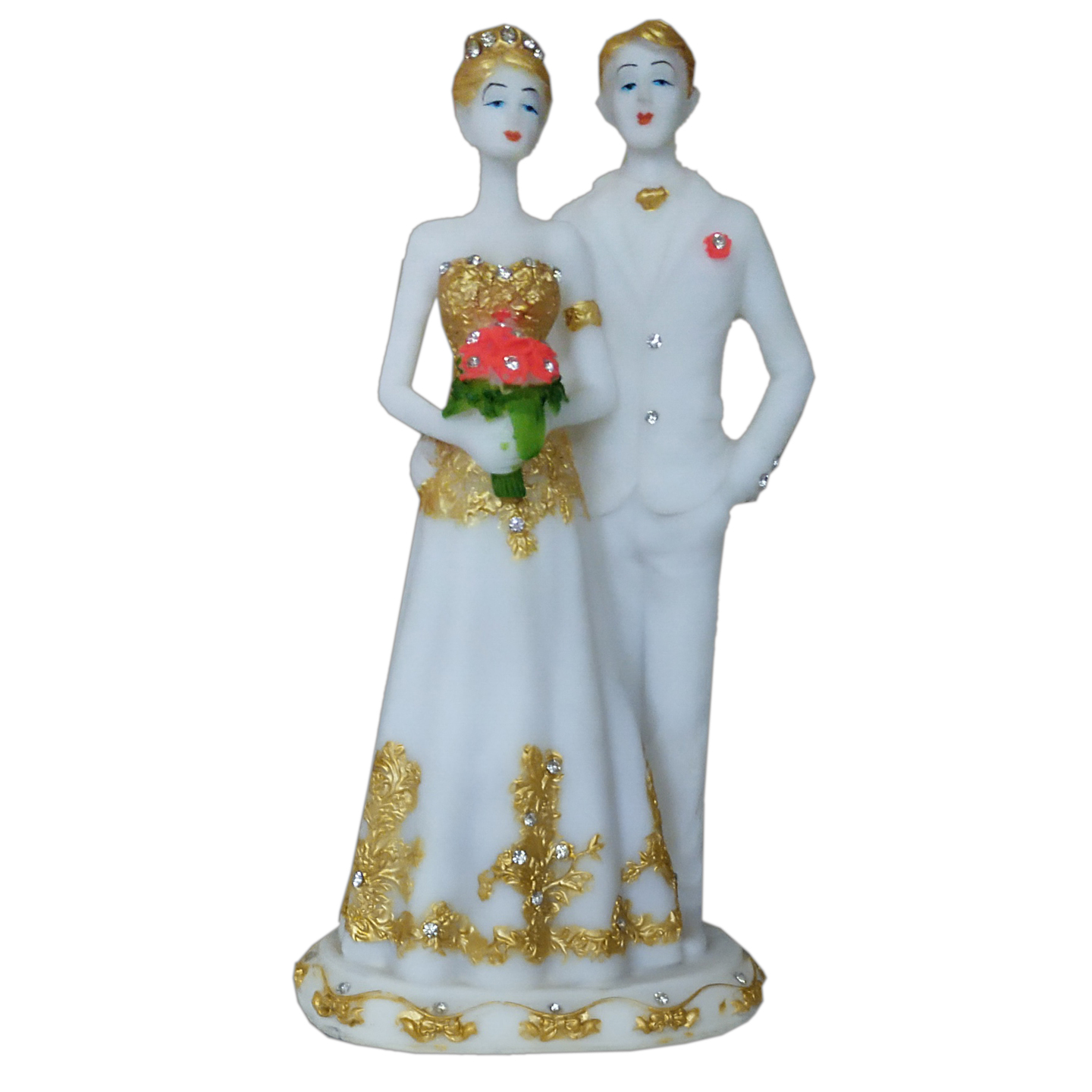 Nimisha Line Decor Beautiful Polyresin White Couple Statue 01 Showpiece for Home Decor
