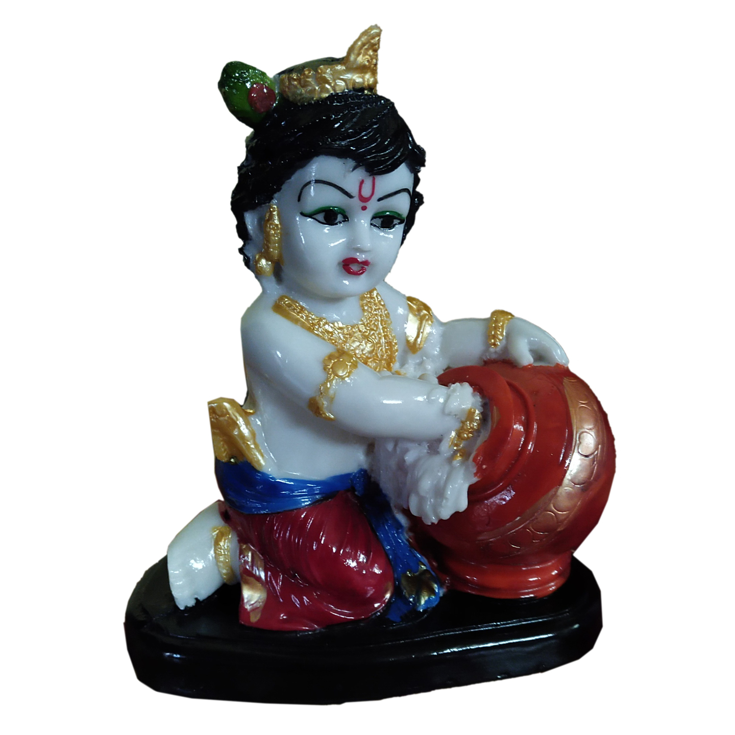 Nimisha Line Décor Polyresin God Krishna Idol Lord Makhan Chor 01 Statue Beautiful Mandir Décor Item