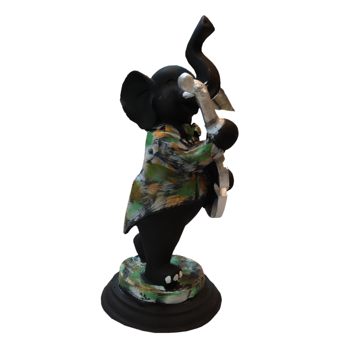 Nimisha Line Décor Beautiful Polyresin Handicraft Musical Elephant Statue Playing Guitar for Home Décor