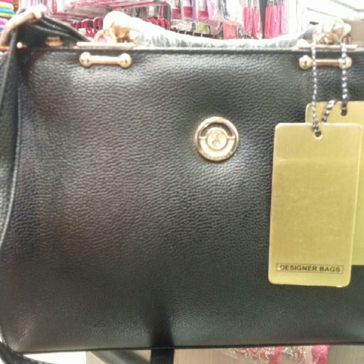 Black colour handbag Elegance brand for women