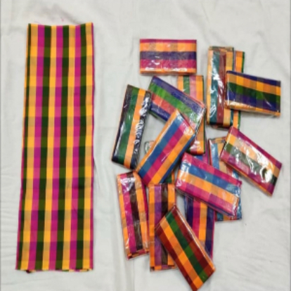 Checked Blouse Material Silk Cotton Fabric