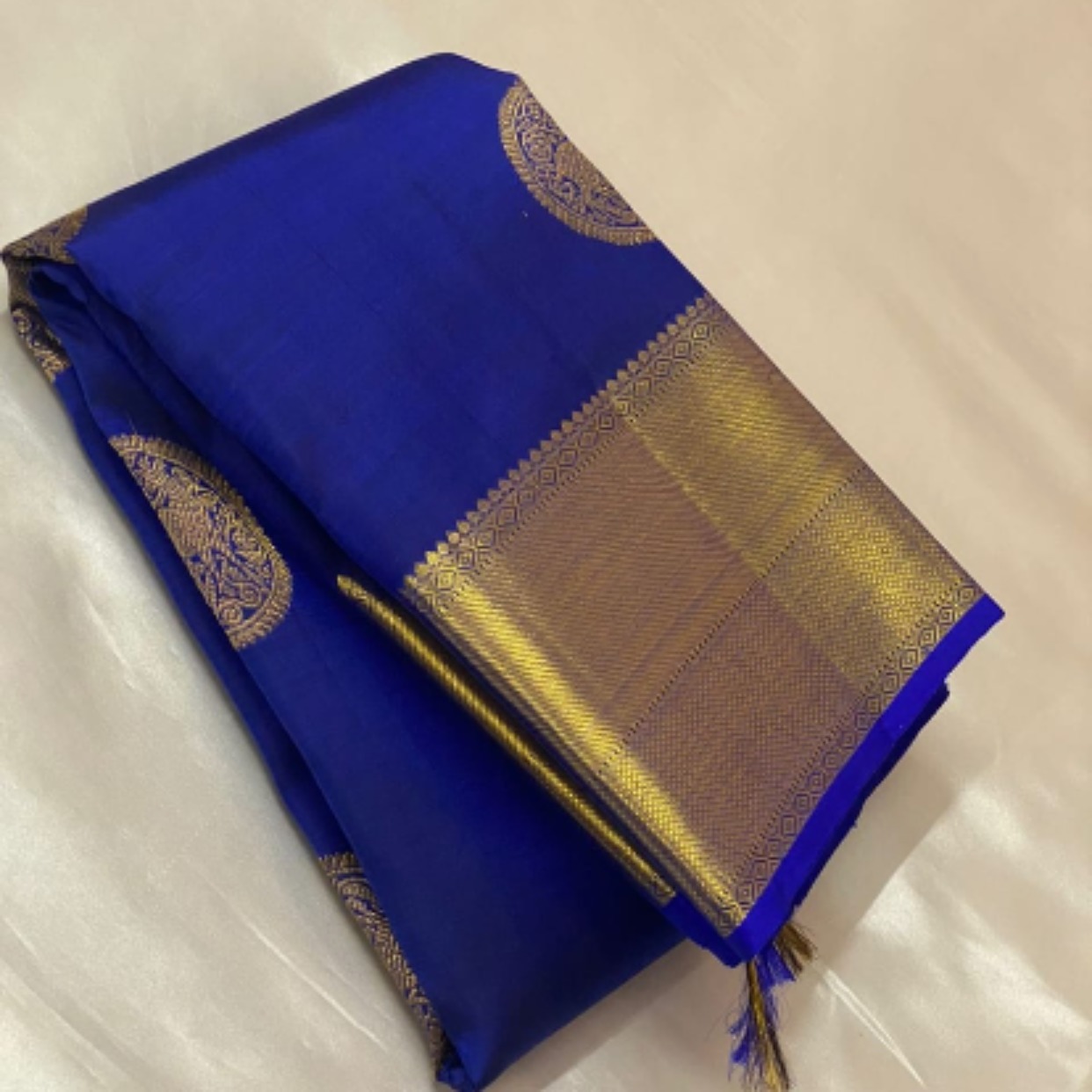 Royal Blue with 2g Gold Zari Kancheepuram silk saree