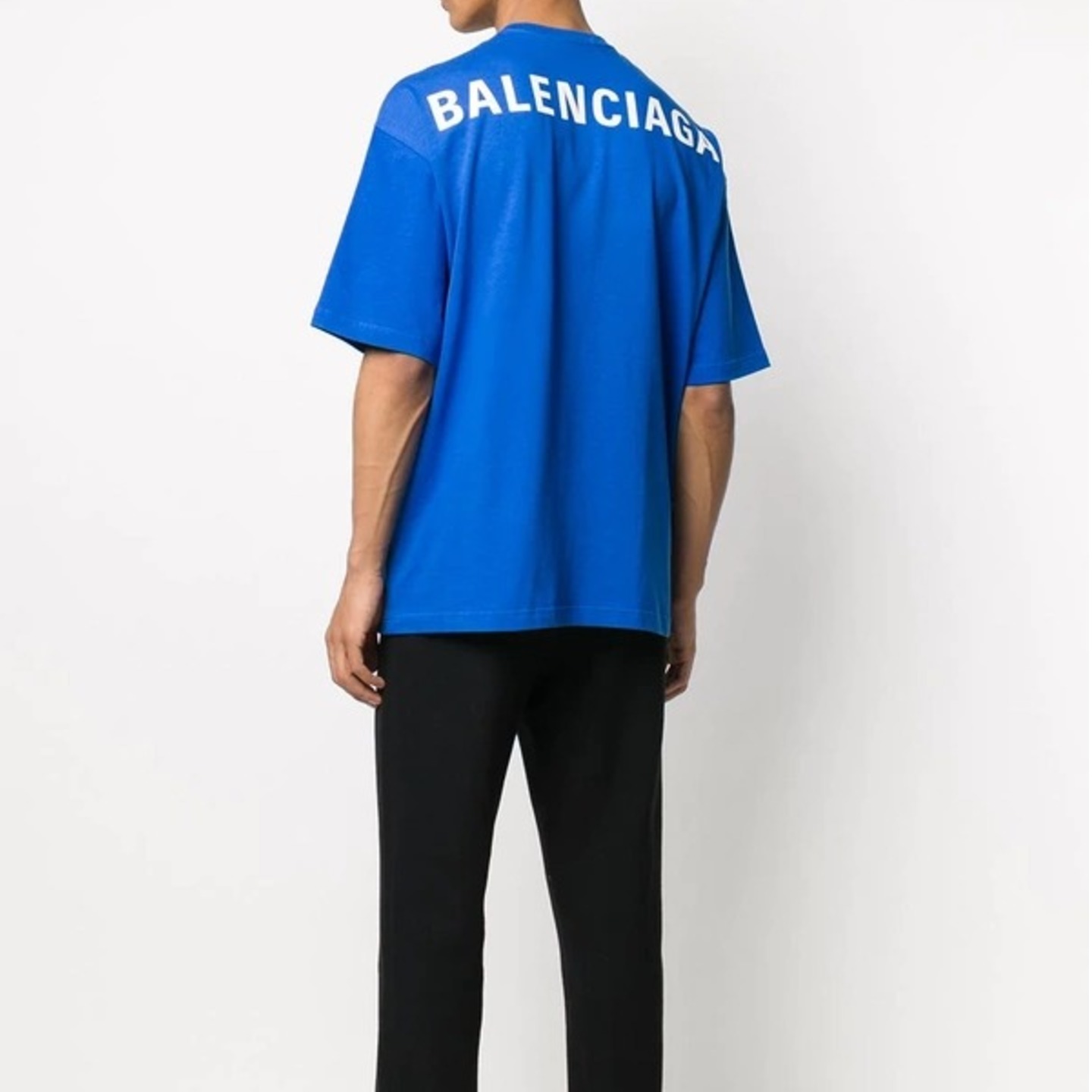 Balenciaga back logo blue T Shirt