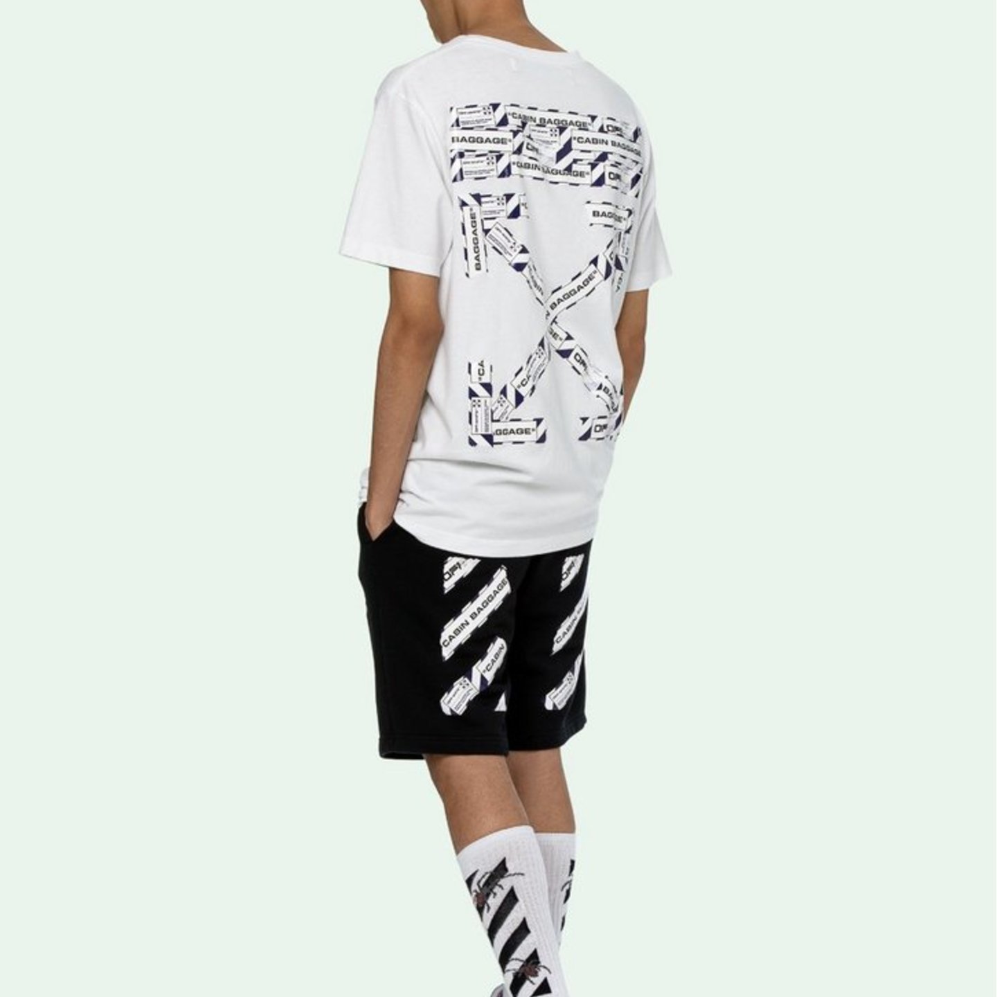 Off White Airport Tape T Shirt