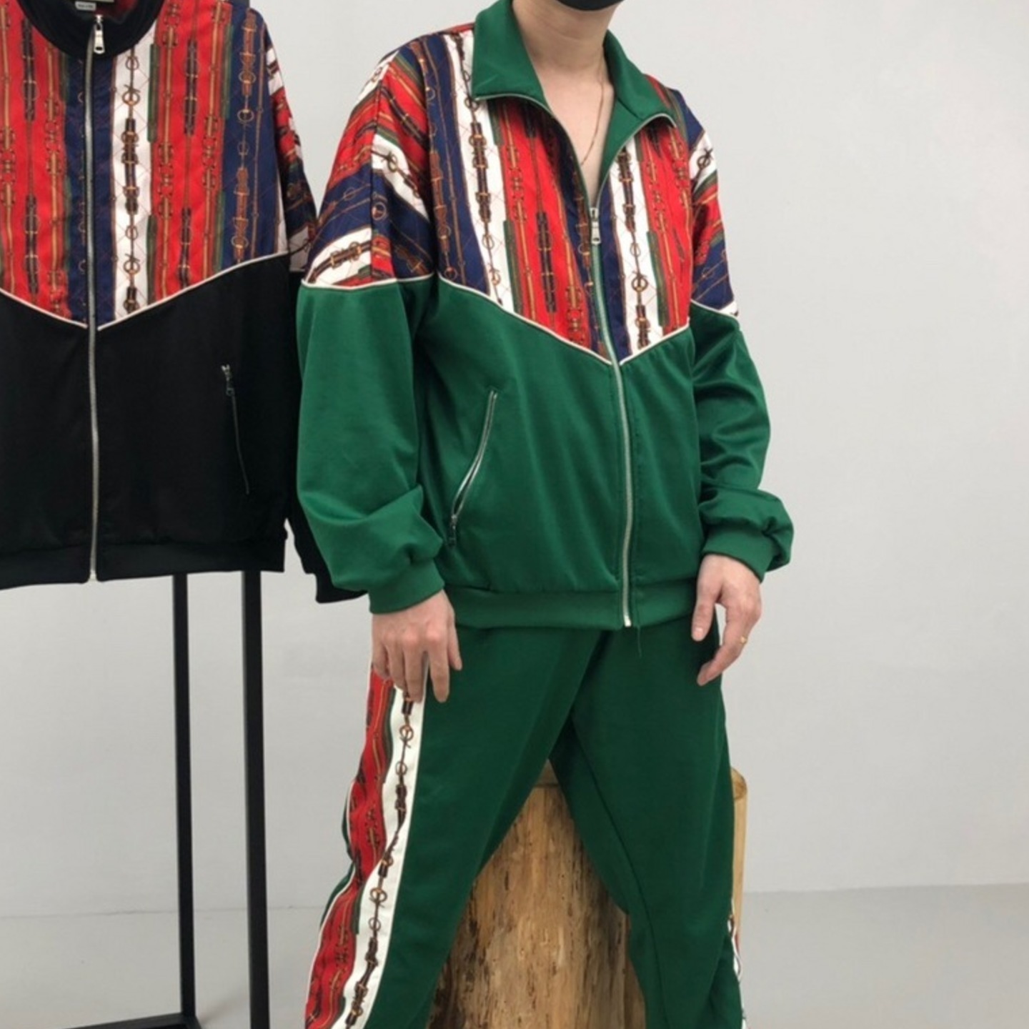 Gucci Oversize bi material jacket pants