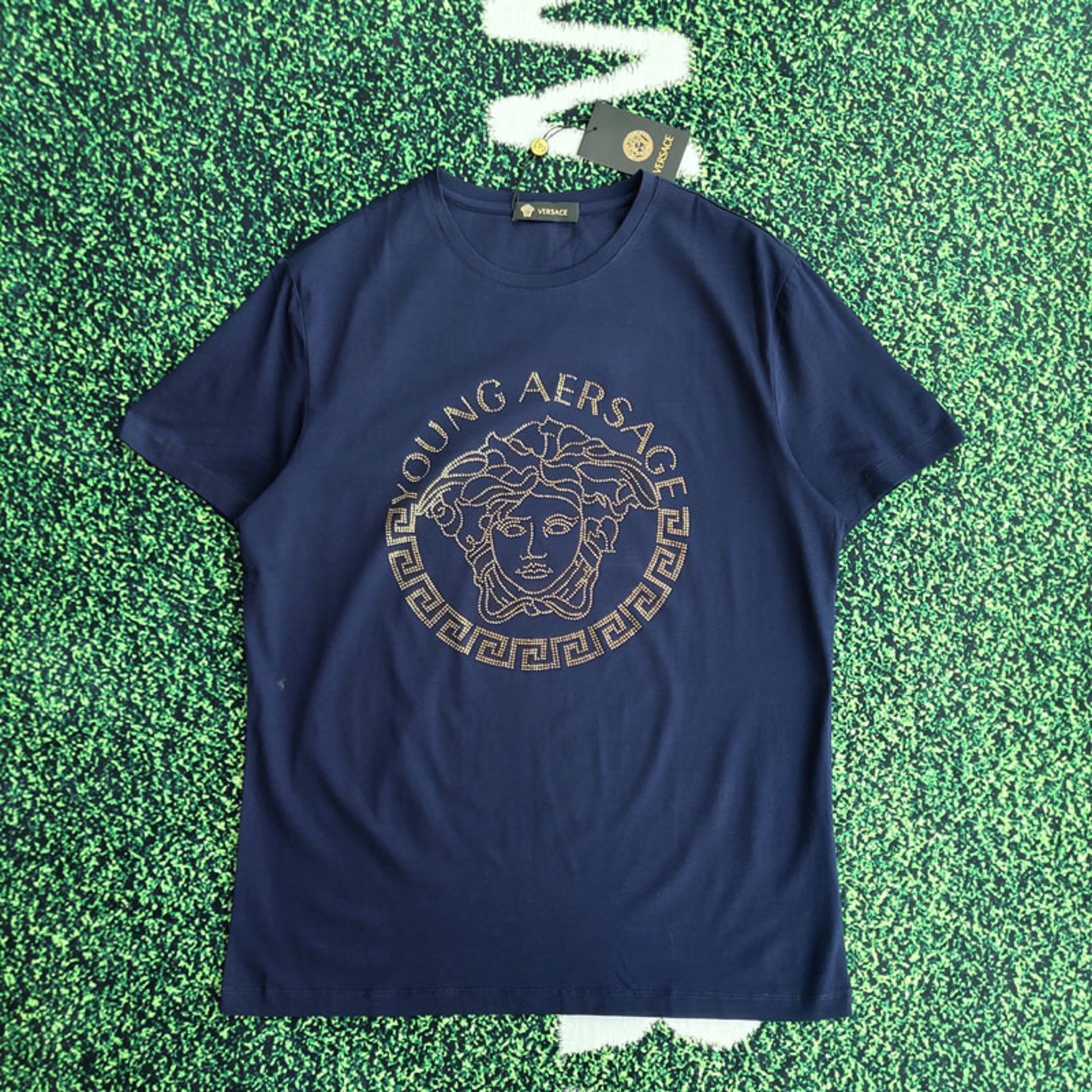 Versace Crystal Embroidered  T-Shirt
