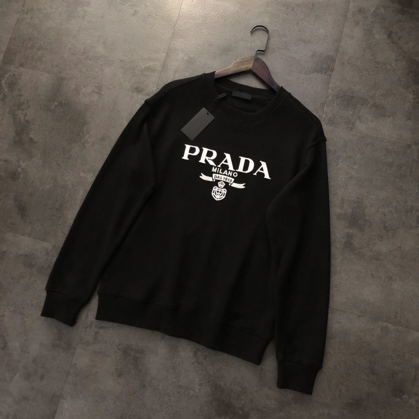  Prada Oversized cotton jersey logo sweatshirt