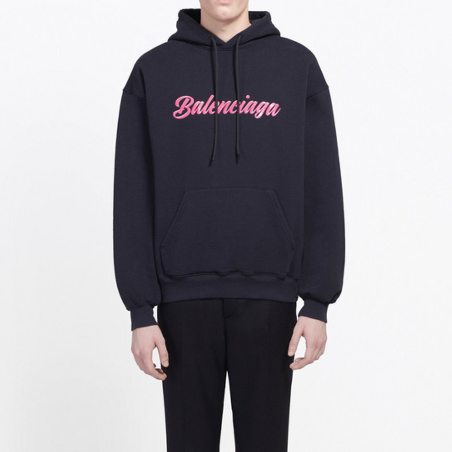 Balenciaga Glossy Oversized Back Pulled Hoodie