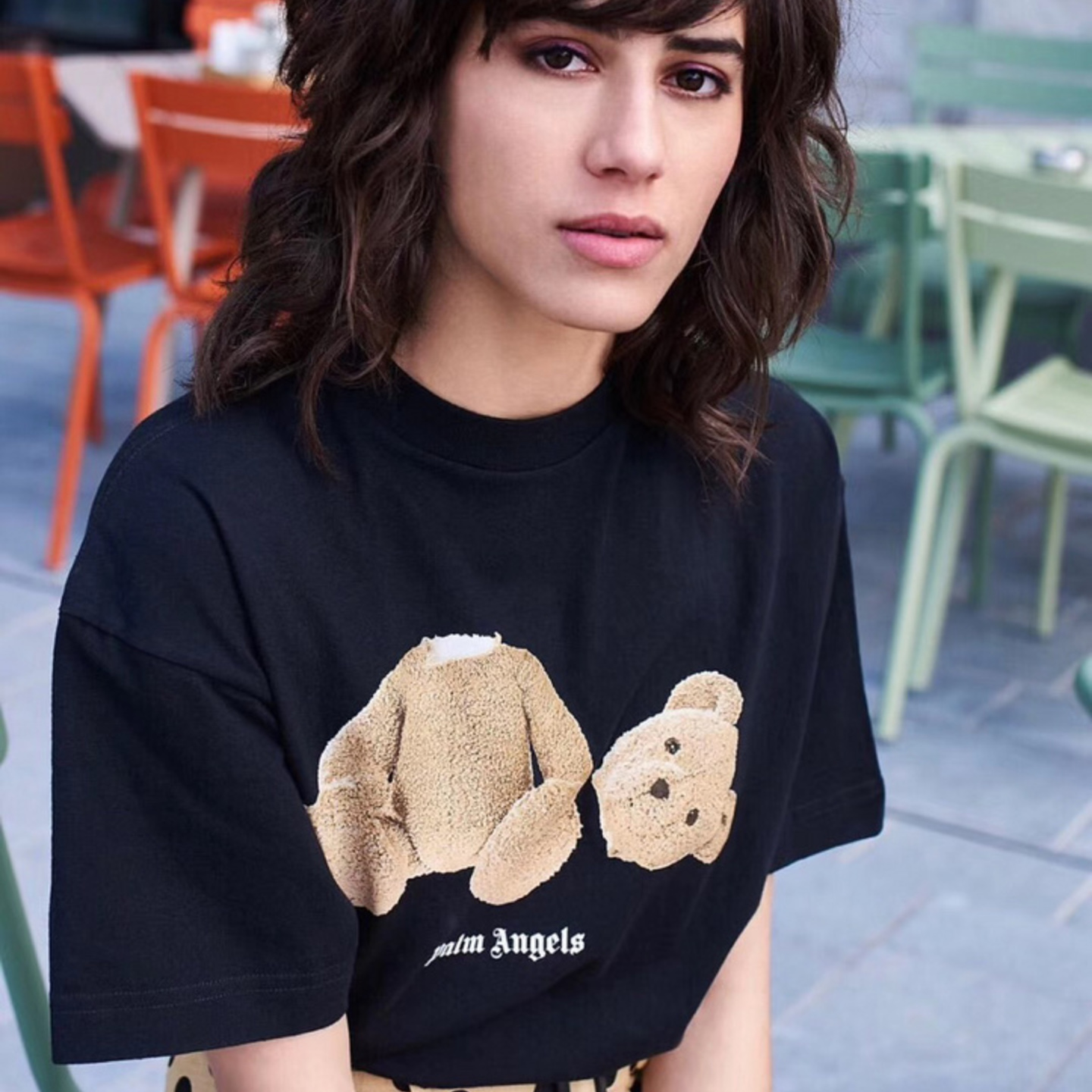 Palm Angels Headless Teddy Bear Print Black T-Shirt