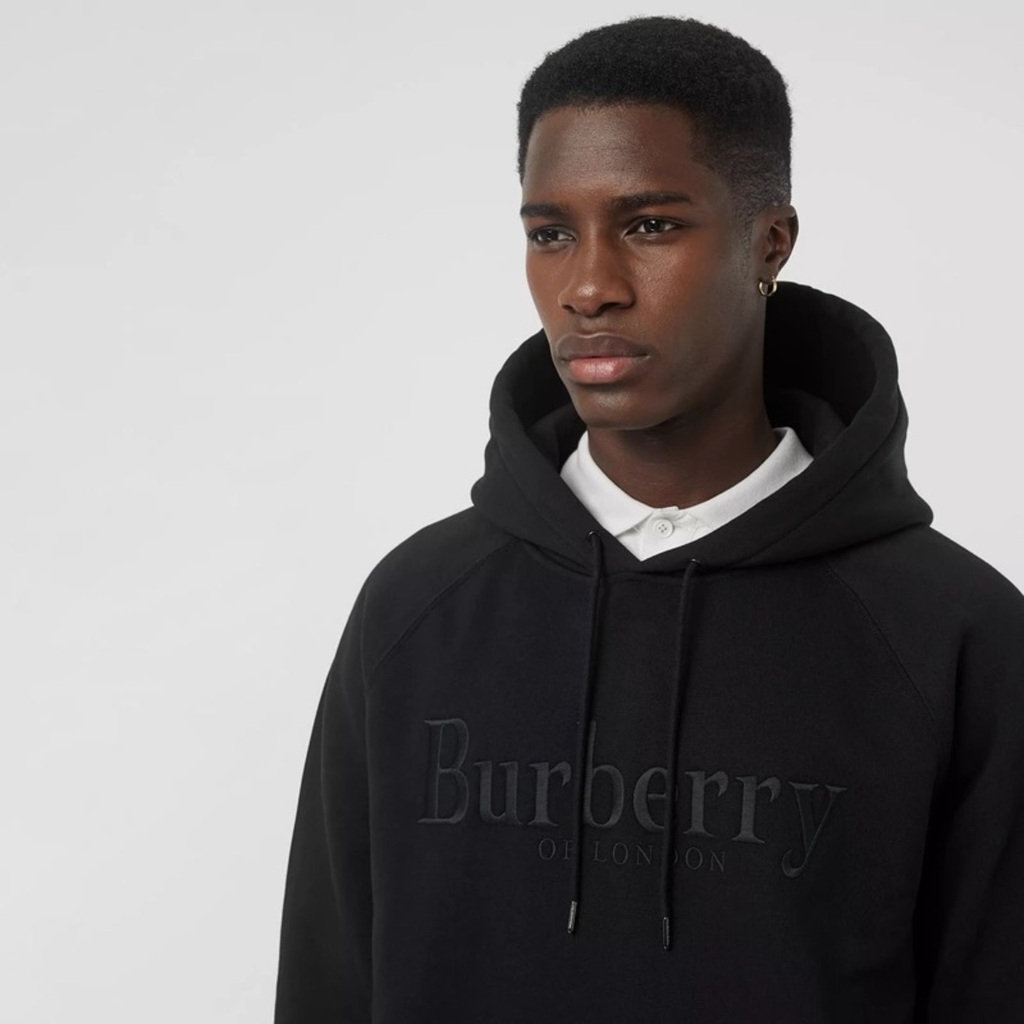 Burberry Embroidered Logo Jersey Hoodie