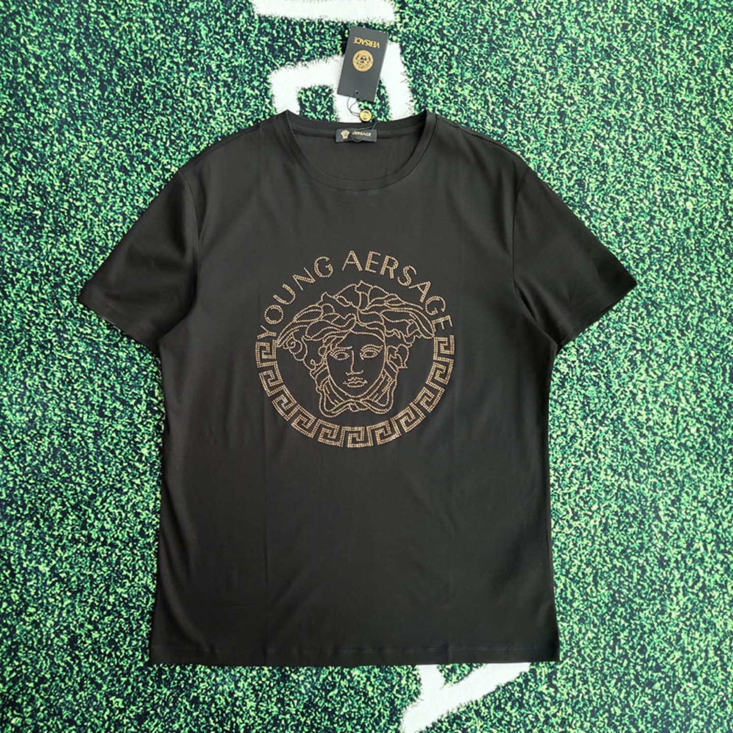 Versace Crystal Embroidered  T-Shirt