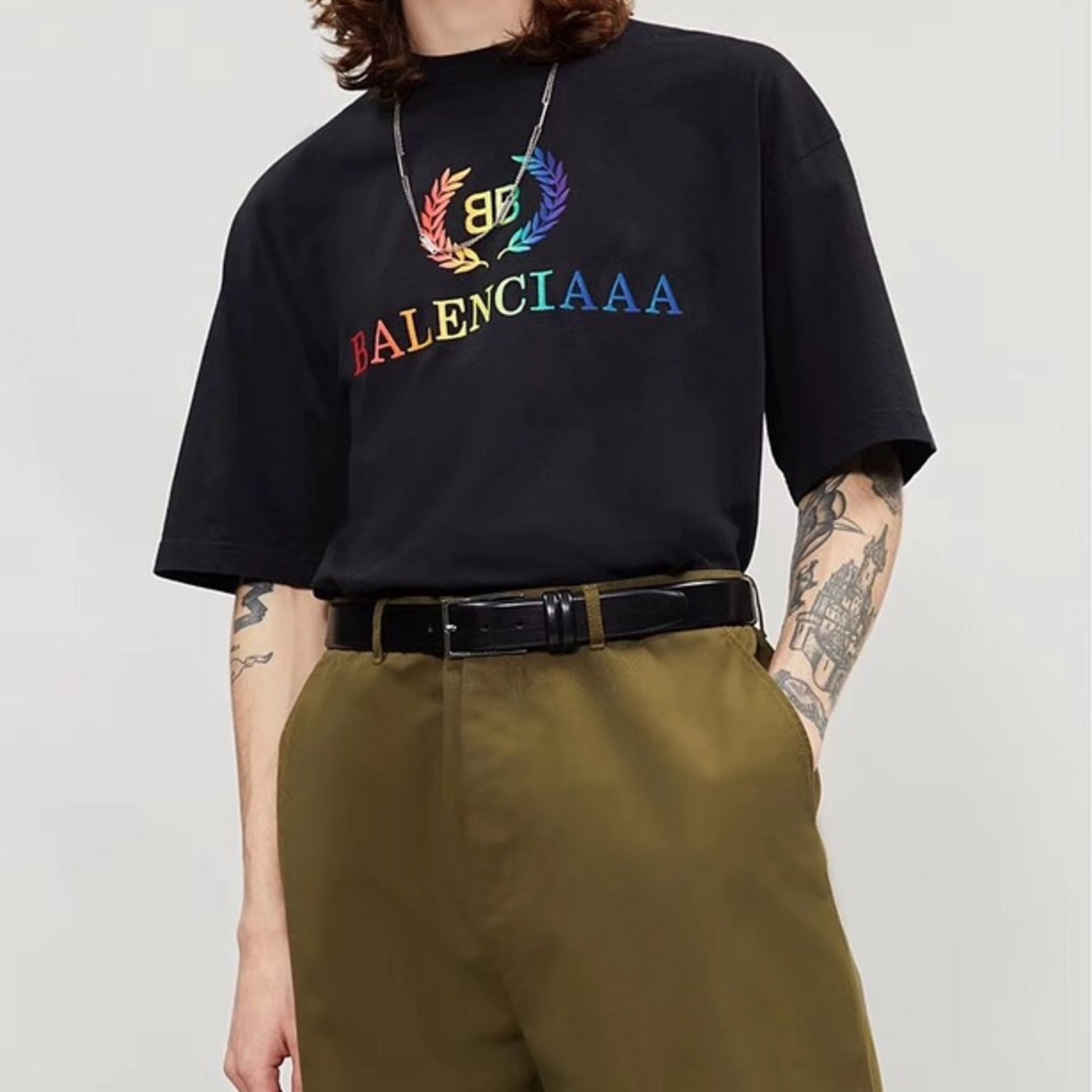 Balenciaga Black Rainbow SS19 BB T-Shirt