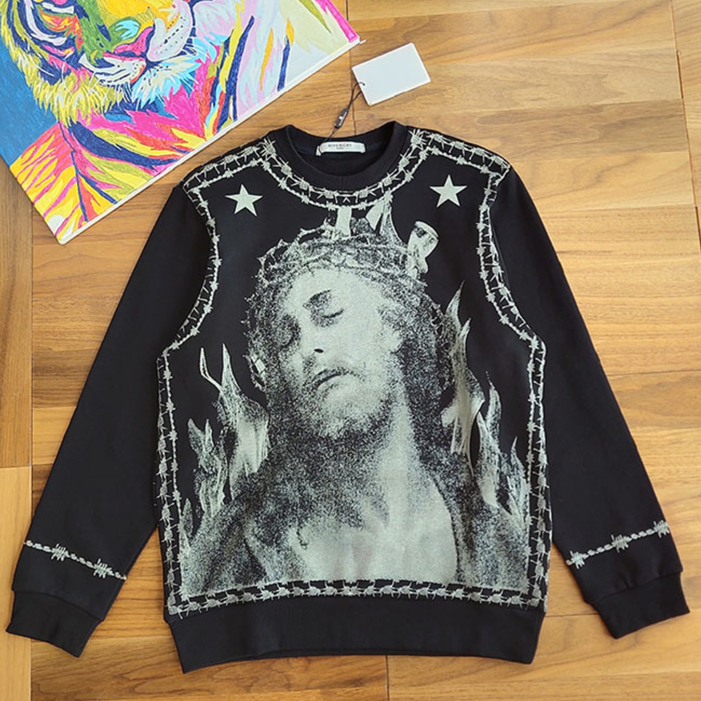 Givenchy  Barb Wire Jesus Print Sweatshirt