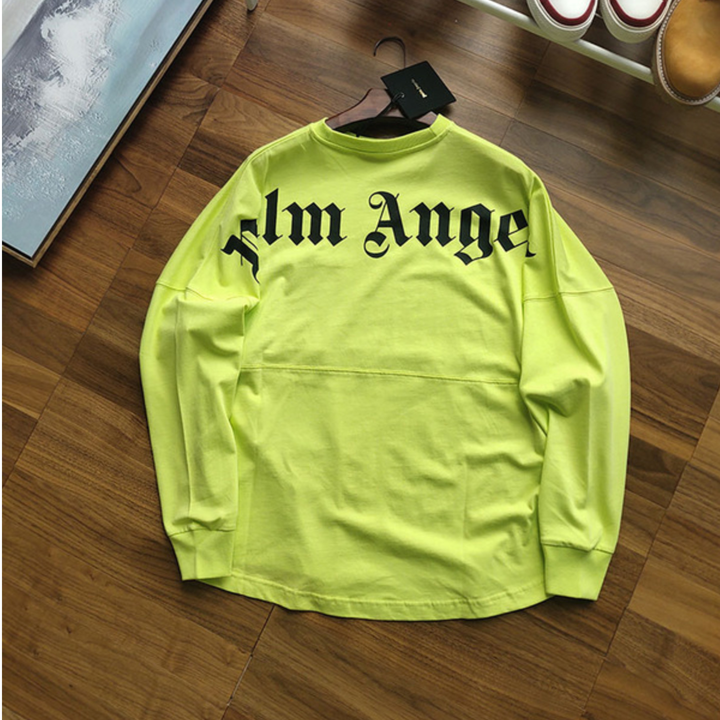 Palm Angels Logo Crewneck Long Sleeve Cotton T-Shirt