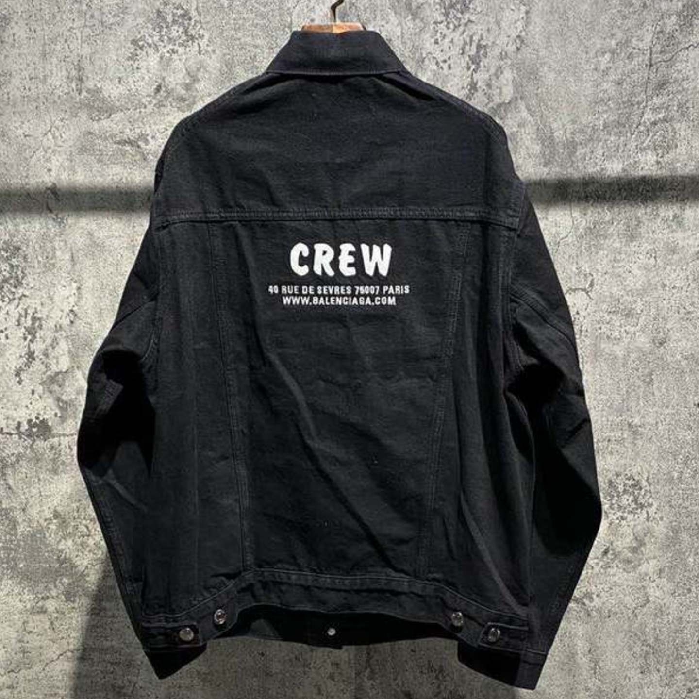  Balenciaga Black Crew Large Fit Jacket